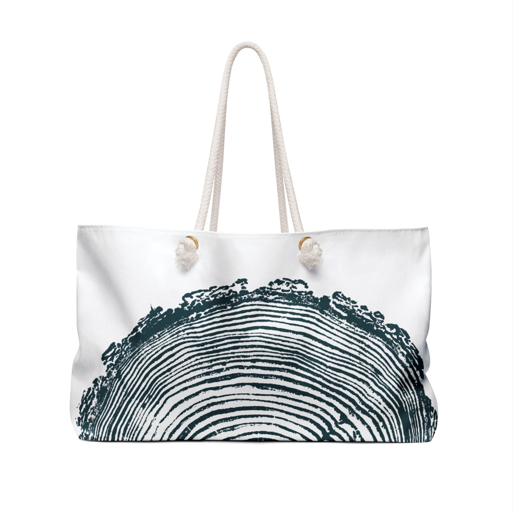 Fir Tree Ring Weekender Bag Teal Blue Abyss
