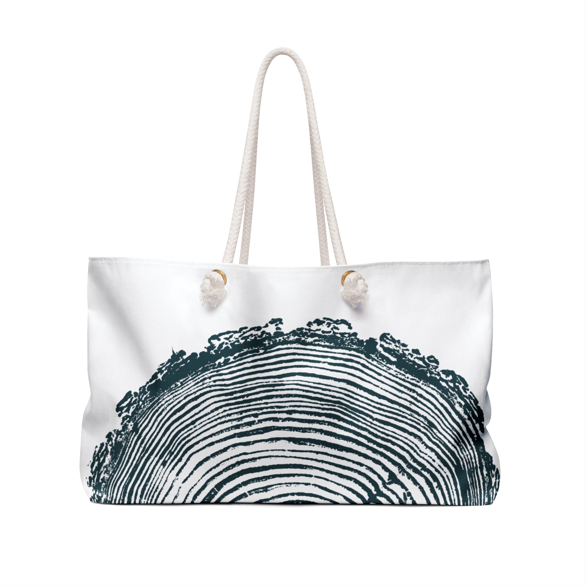 Fir Tree Ring Weekender Bag Teal Blue Abyss