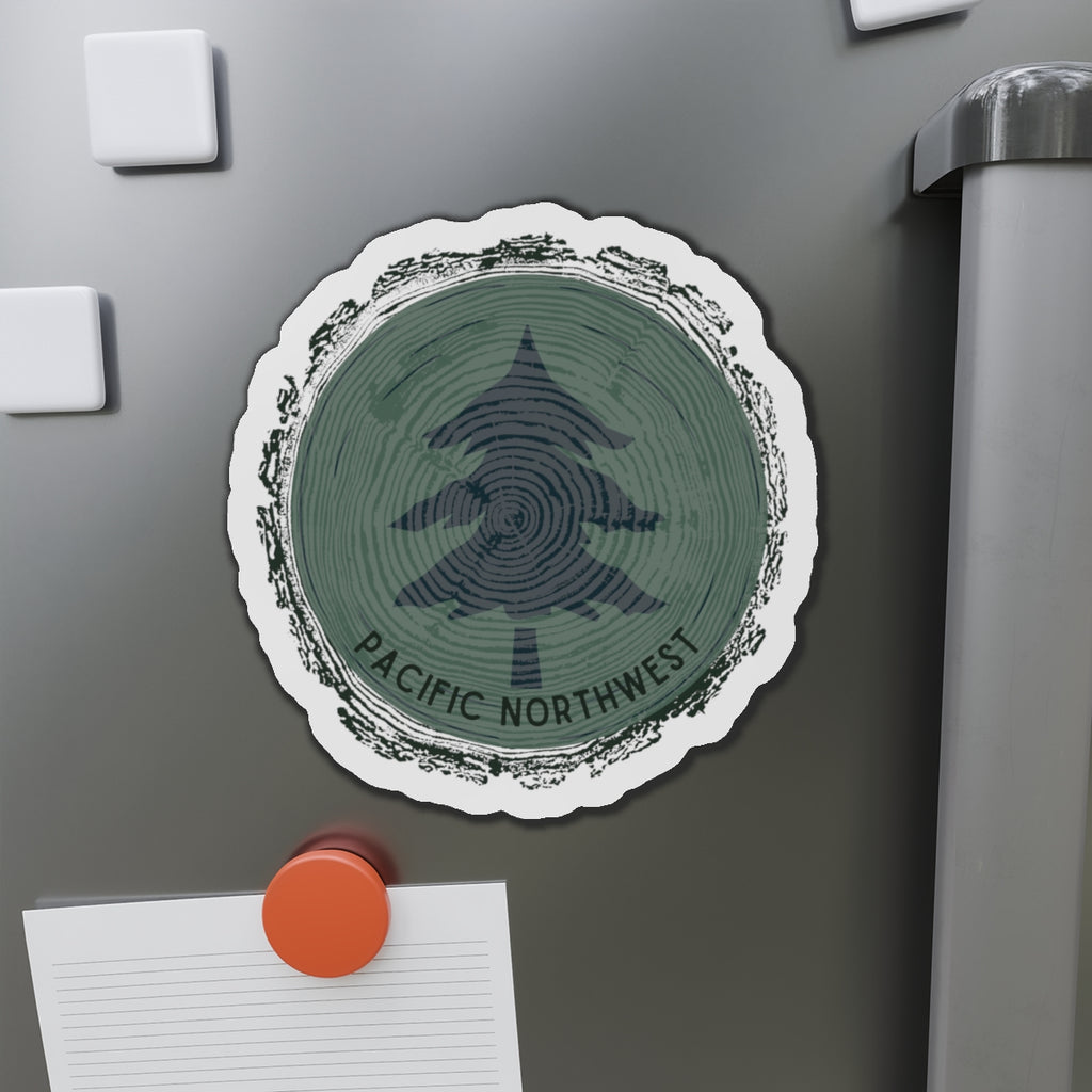 Pacific Northwest Woodgrain Tree Ring Die-Cut Magnet