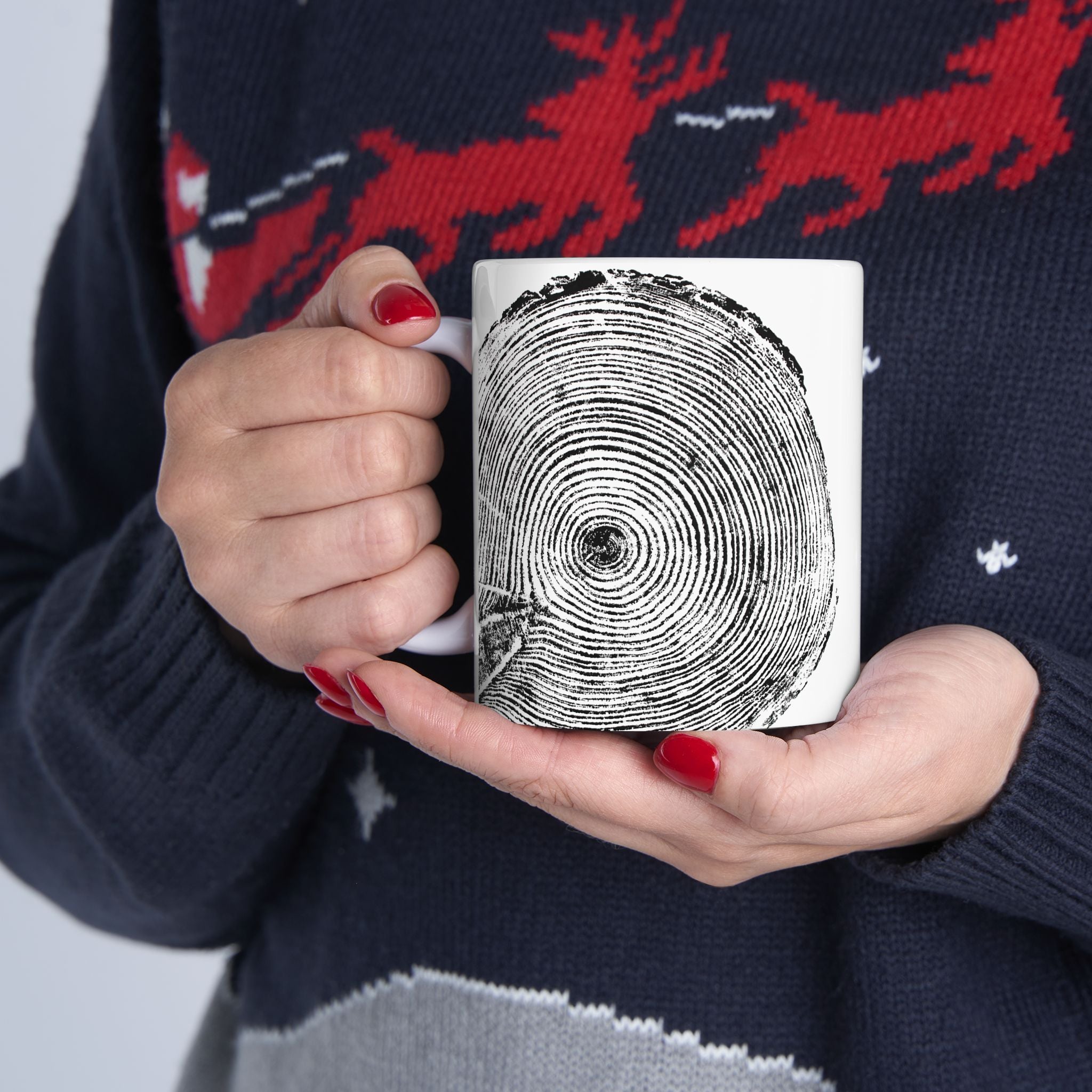 Hemlock Tree Ring Print Ceramic Mug #0410