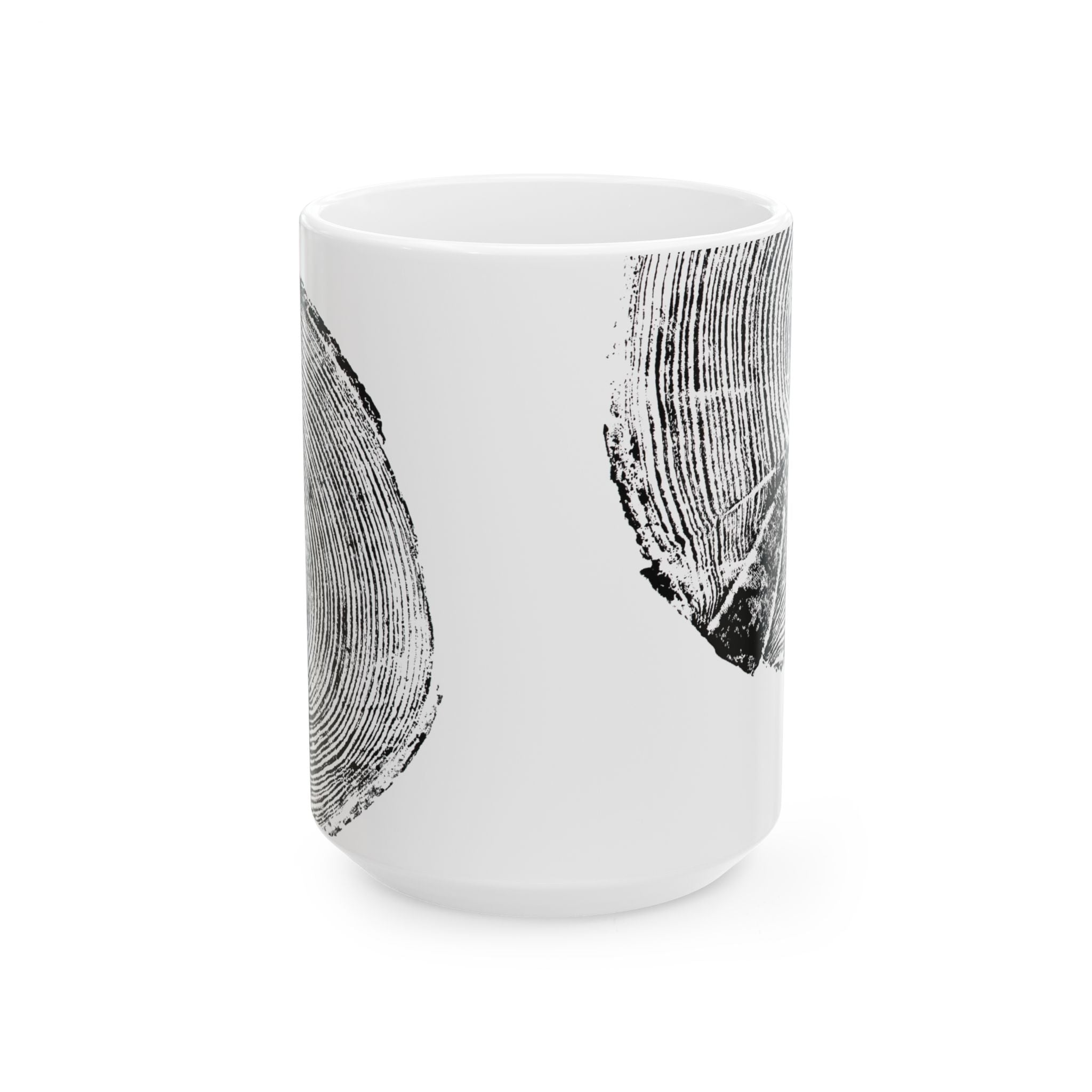 Hemlock Tree Ring Print Ceramic Mug #0410