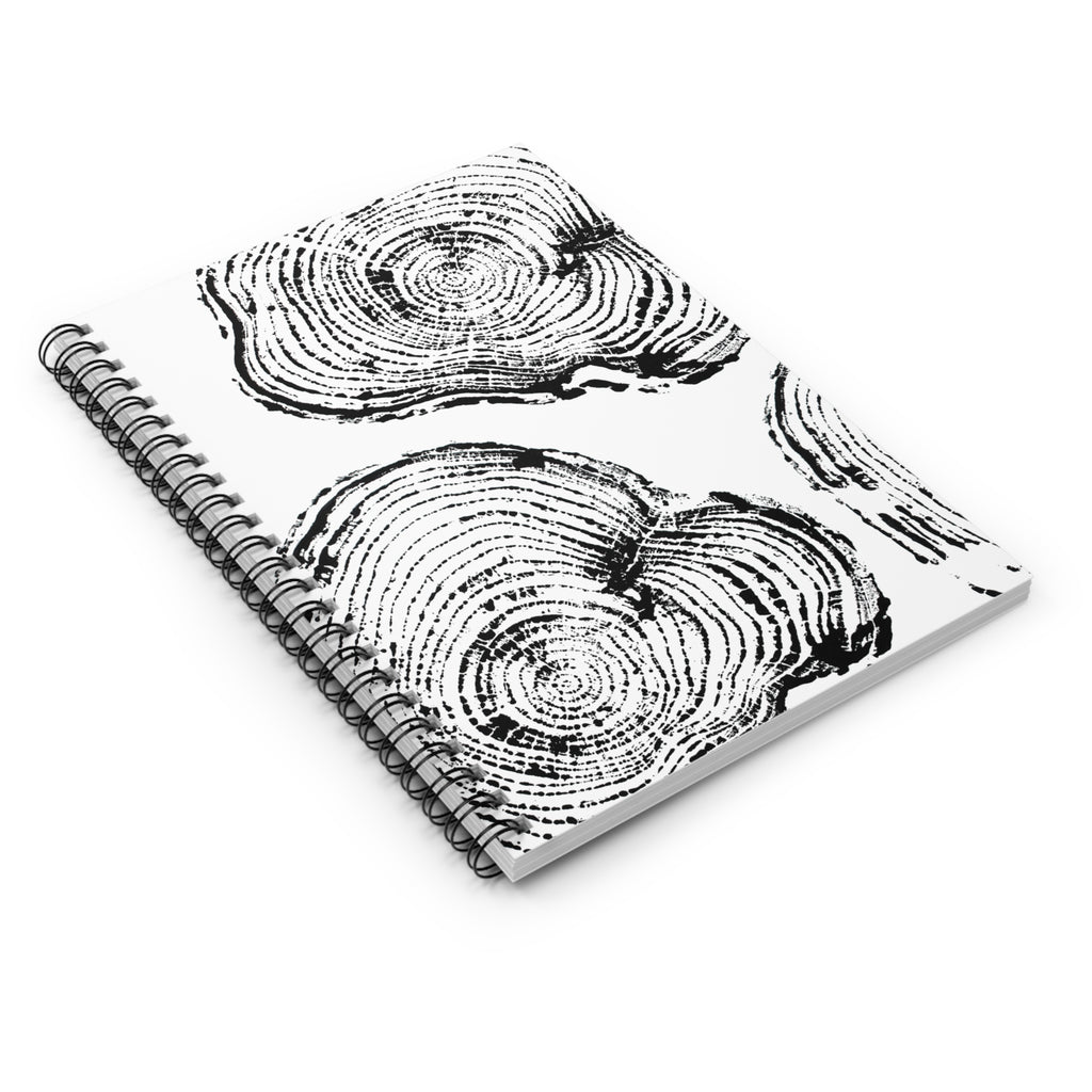 Woodcut Tree Ring Spiral Notebook #0404