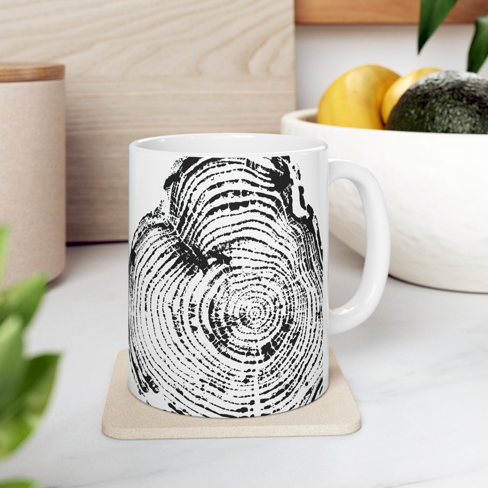 Cottonwood Tree Ring Print Ceramic Mug #0404
