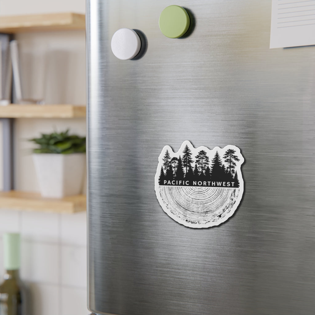 Pacific Northwest Tree Ring Die-Cut Magnet