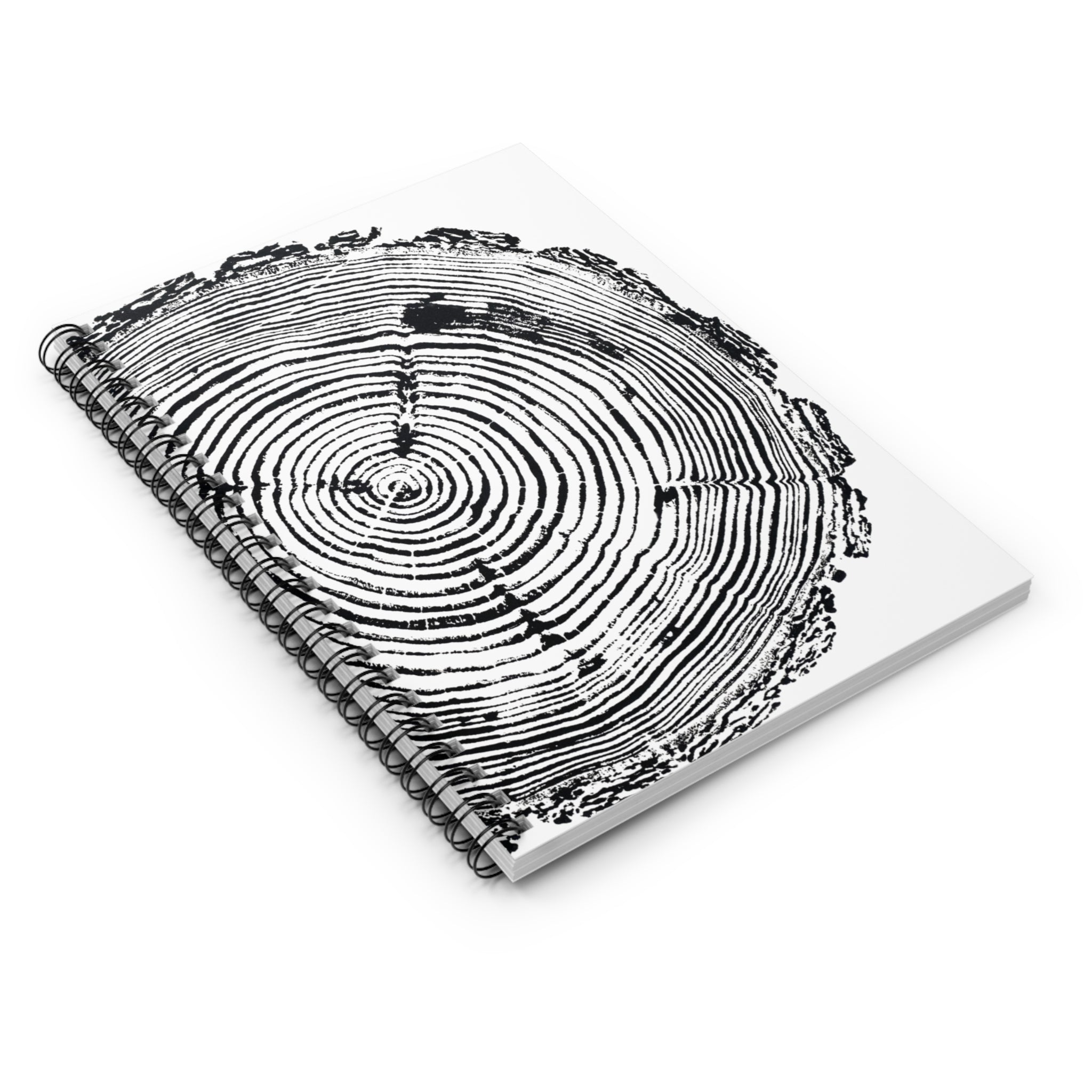 Woodcut Tree Ring Spiral Notebook #6772