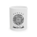 Rooted in Christ Ceramic Mug — Faith-Inspired Rustic Tree Ring Design (11oz, 15oz)