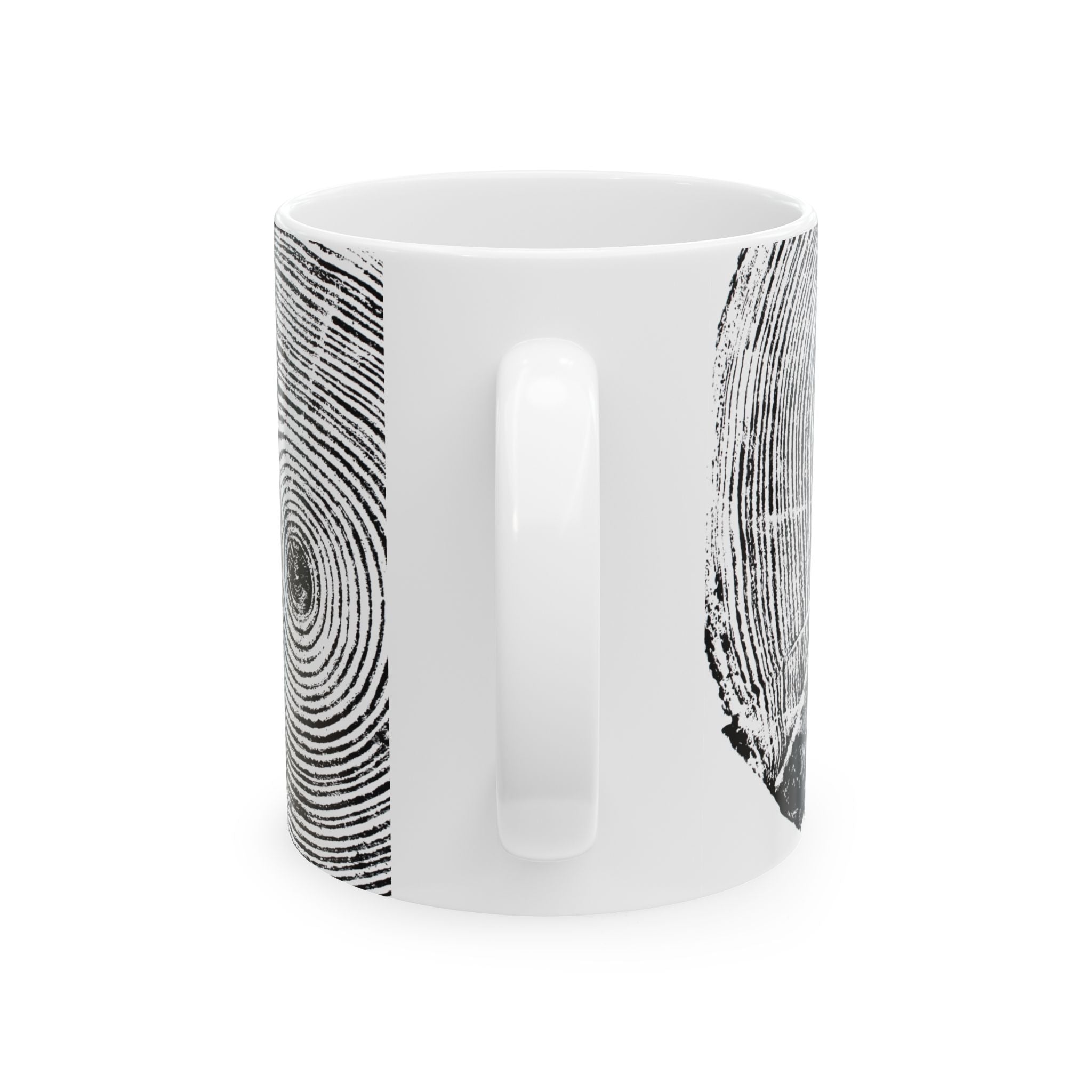 Hemlock Tree Ring Print Ceramic Mug #0409