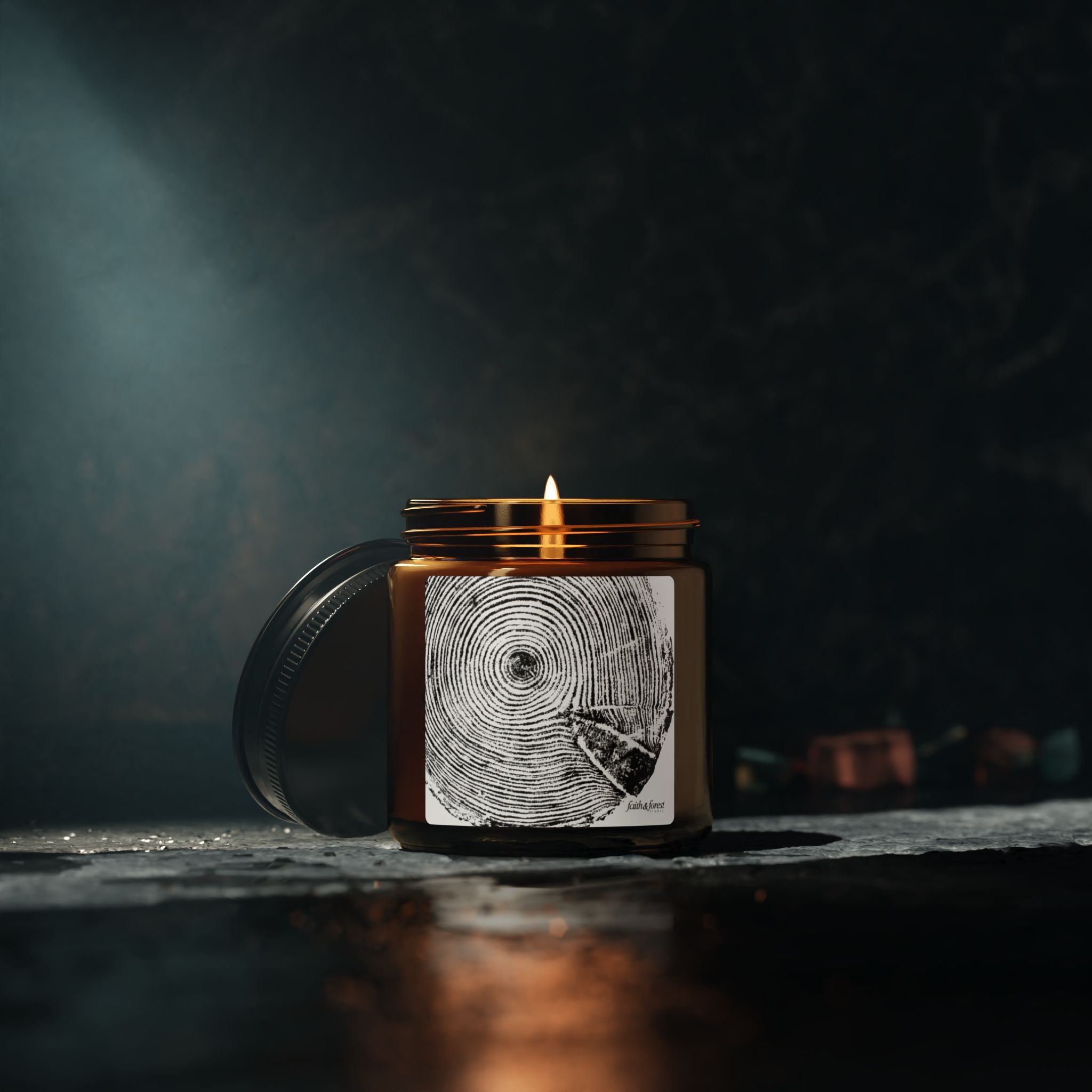 Woodcut Relief Print 4oz Soy Candle #0409