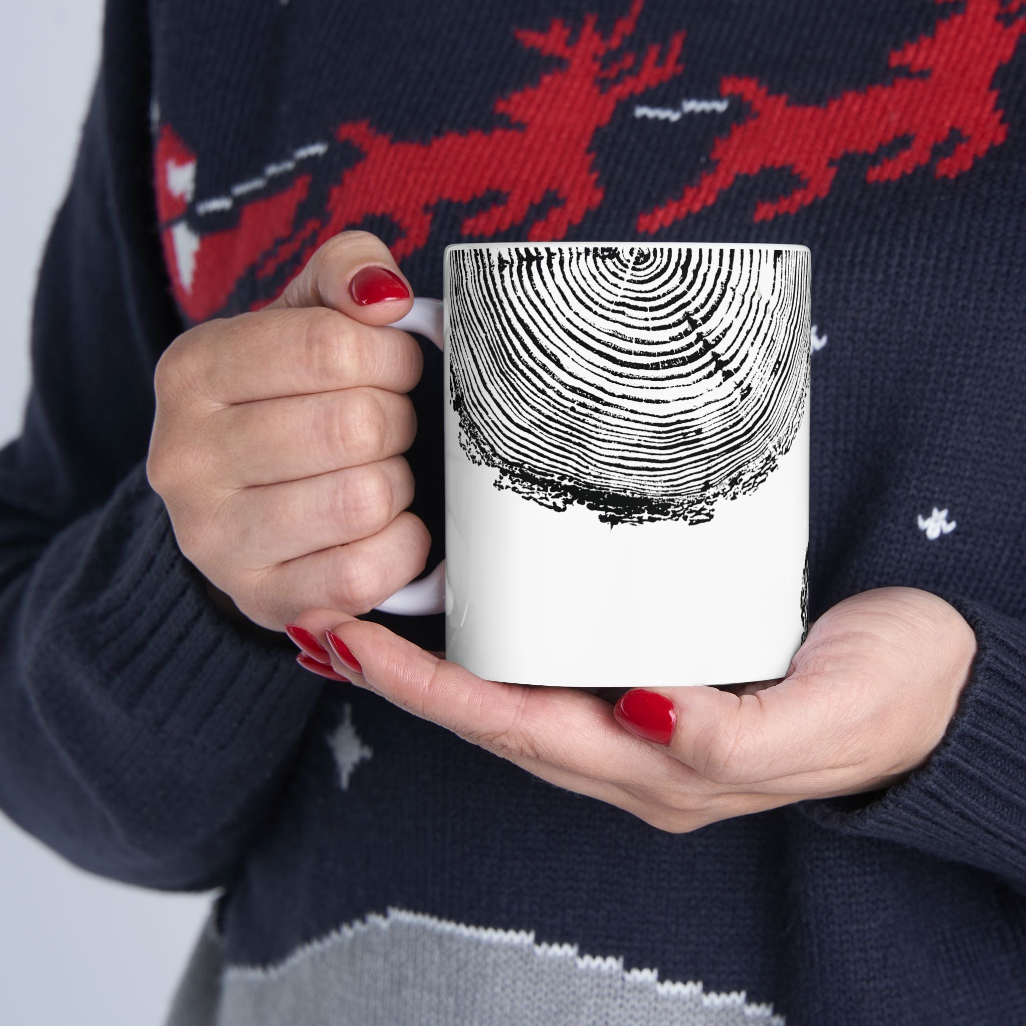 Fir Tree Ring Print Ceramic Mug #6773