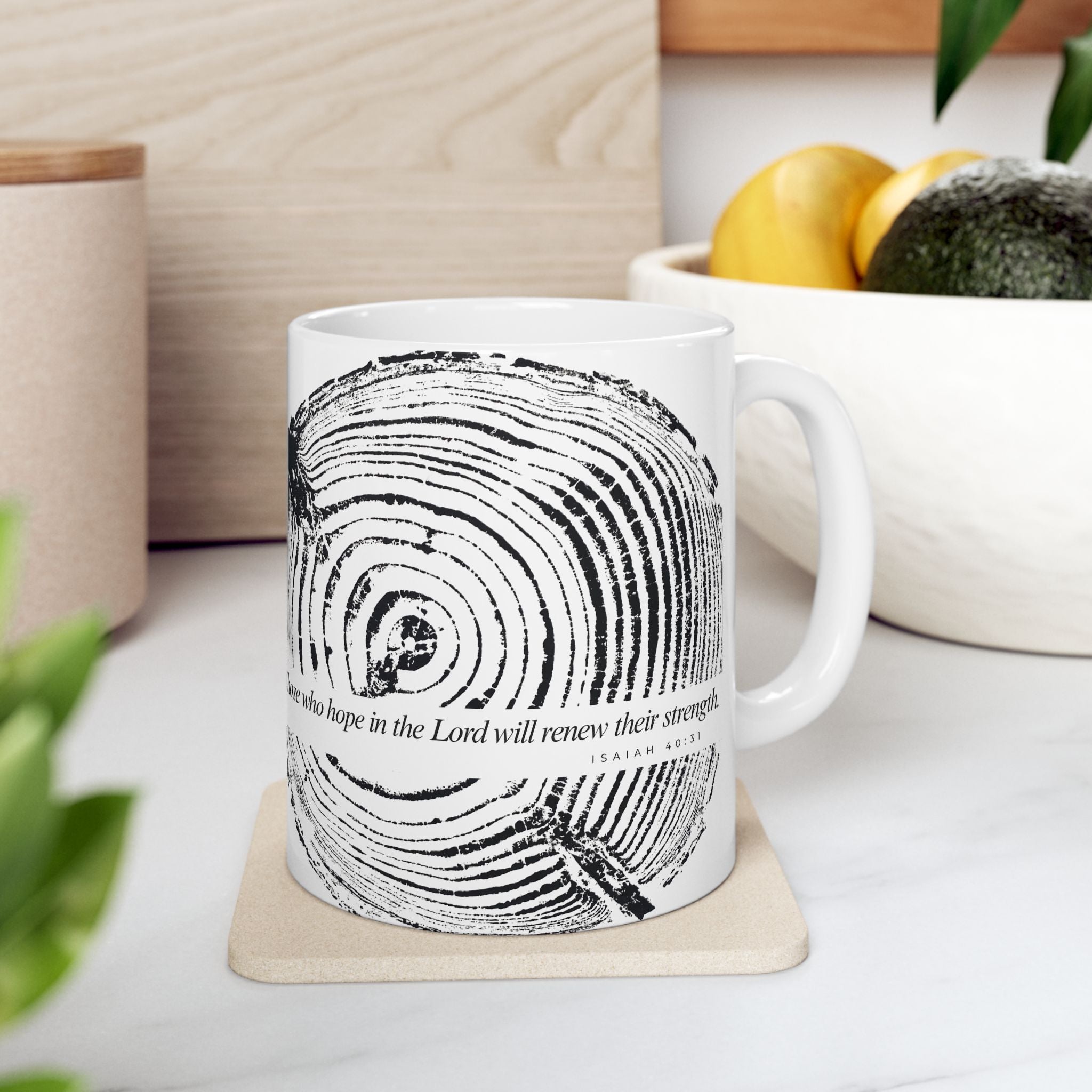 Woodcut Print Ceramic Mug Isaiah 40:31 #6770 (11oz | 15oz)