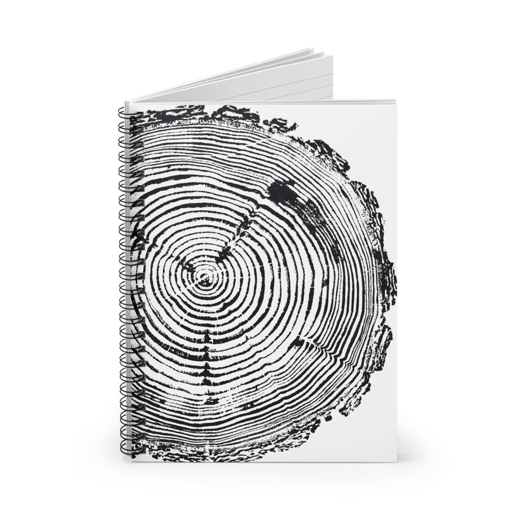 Woodcut Tree Ring Spiral Notebook #6772