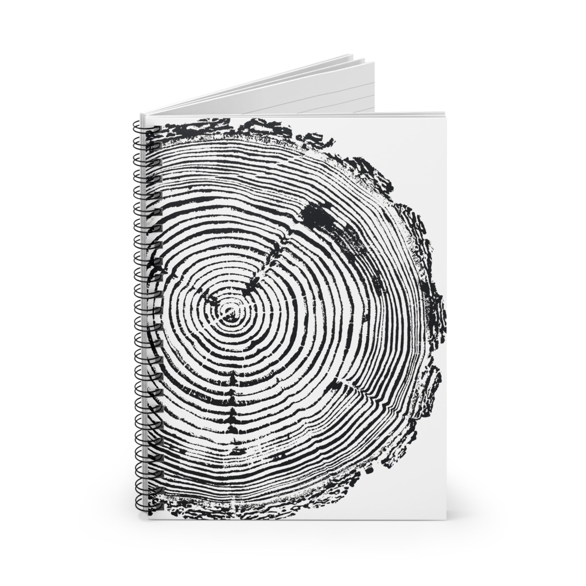 Woodcut Tree Ring Spiral Notebook #6772