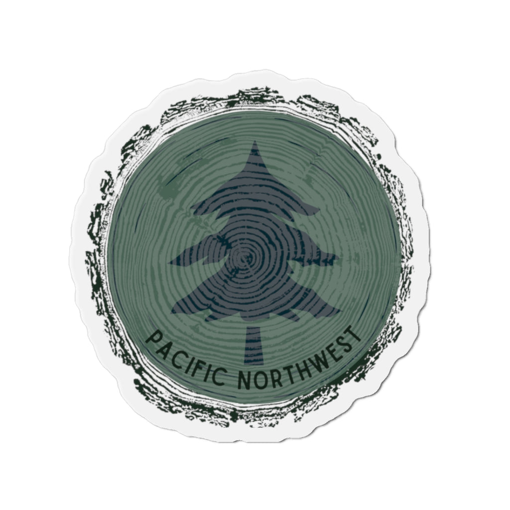 Pacific Northwest Woodgrain Tree Ring Die-Cut Magnet