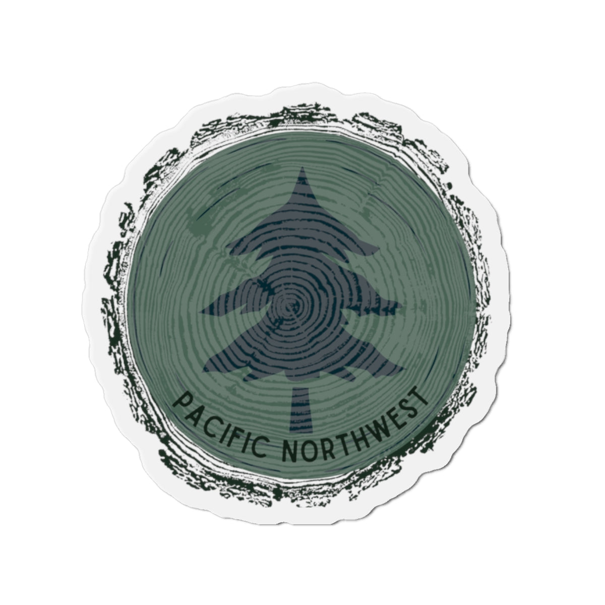 Pacific Northwest Woodgrain Tree Ring Die-Cut Magnet