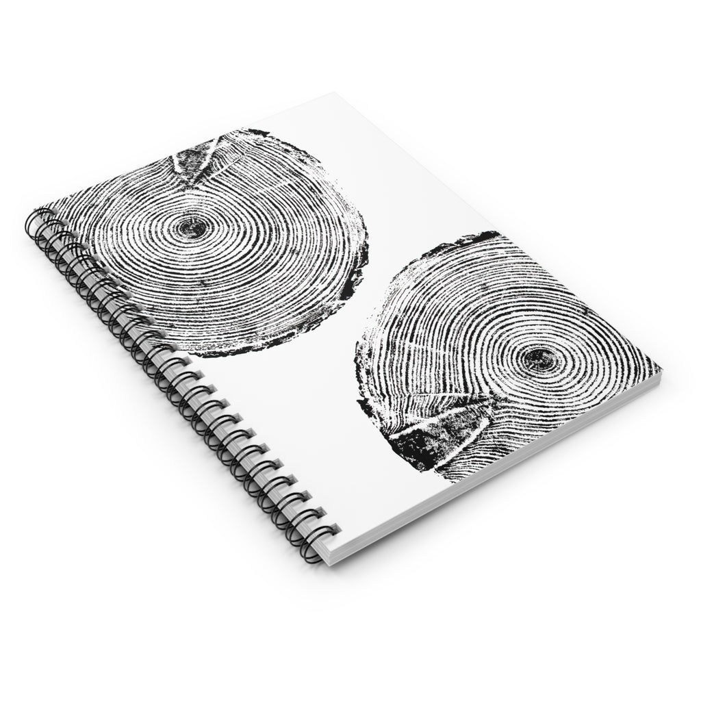 Woodcut Tree Ring Spiral Notebook #0410