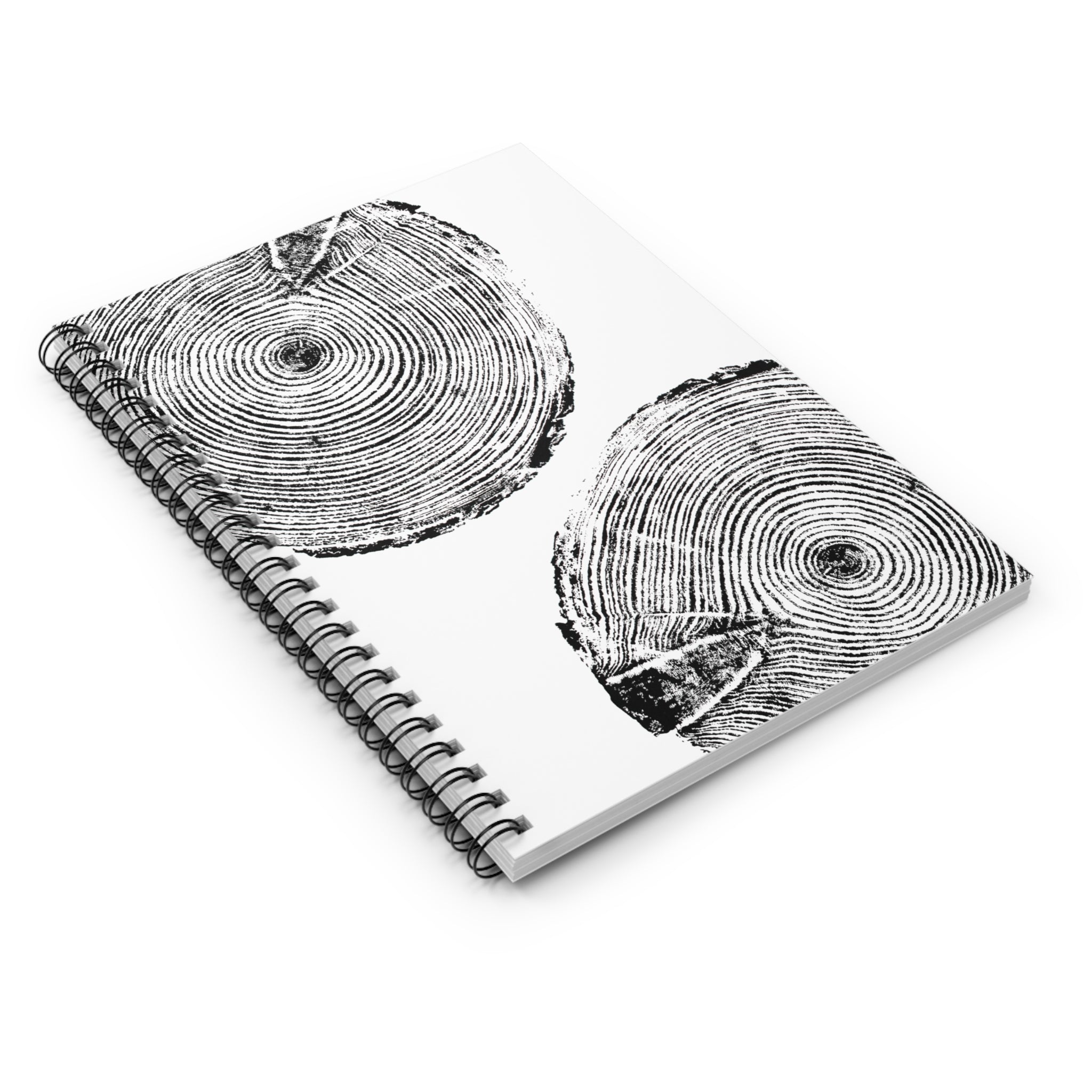 Woodcut Tree Ring Spiral Notebook #0410