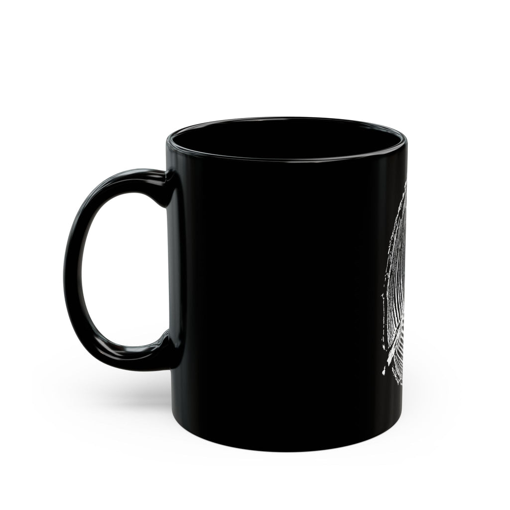 Cottonwood Tree Ring Print Black Ceramic Mug #6770