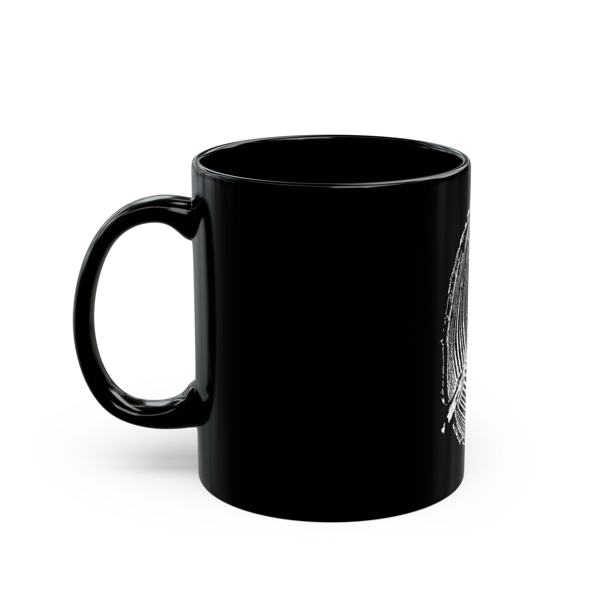 Cottonwood Tree Ring Print Black Ceramic Mug #6770