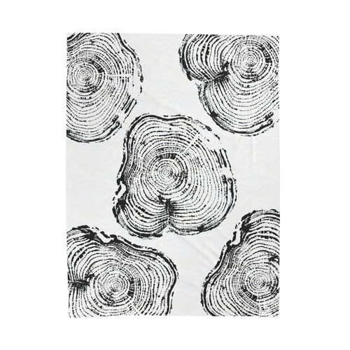 Woodcut Print Blanket | Plush Throw #0404