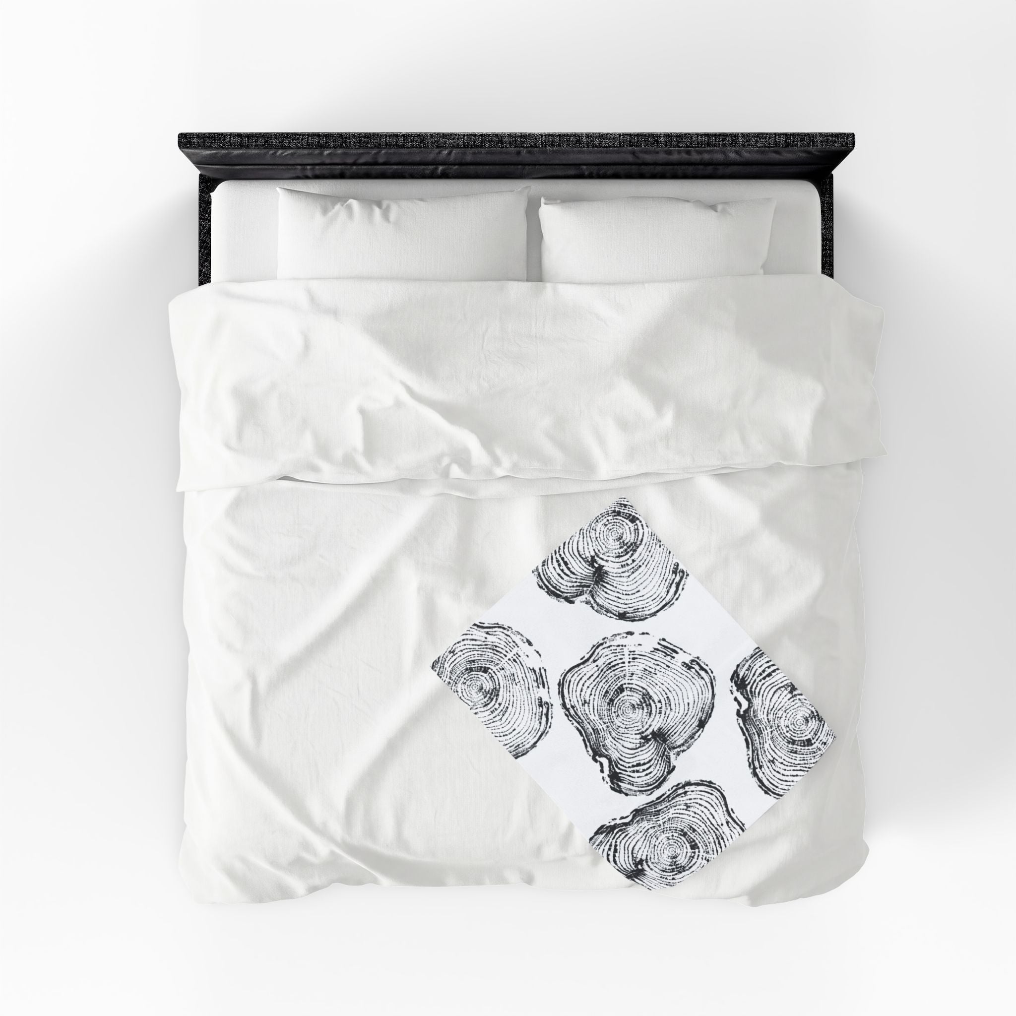 Woodcut Print Blanket | Plush Throw #0404