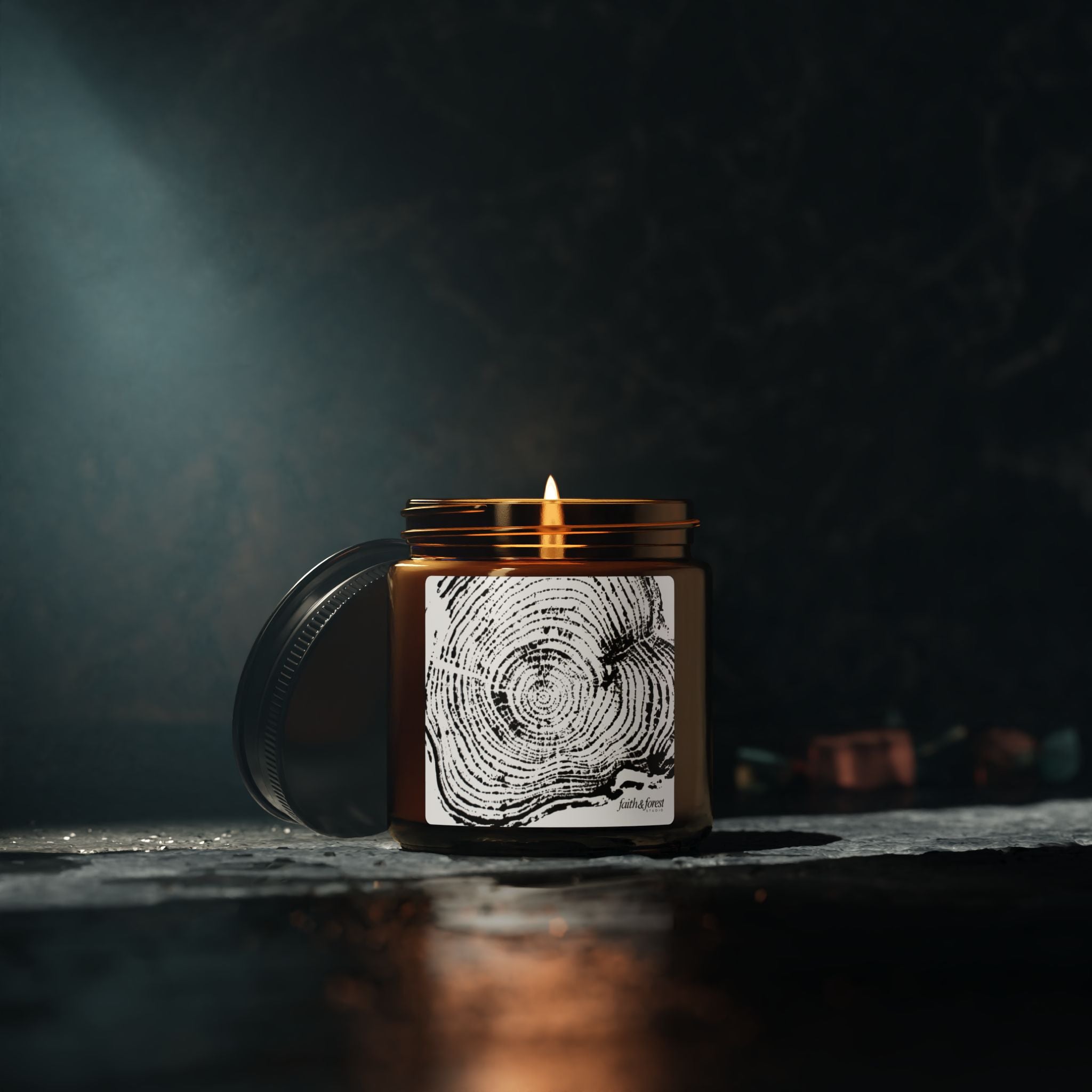 Woodcut Relief Print 4oz Soy Candle #0403