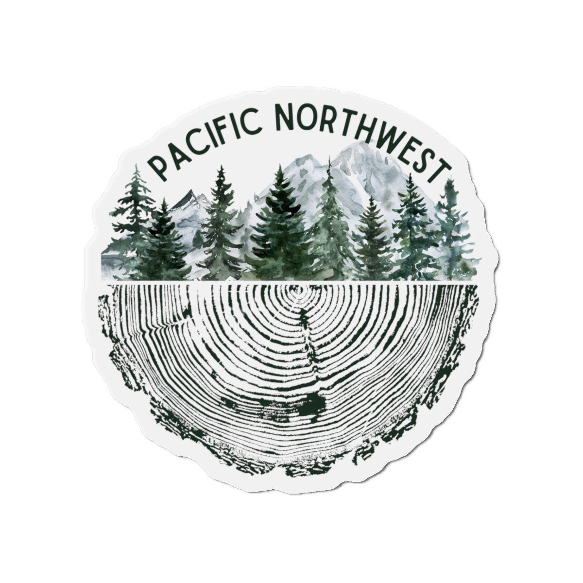 Pacific Northwest Tree Ring Die-Cut Magnet