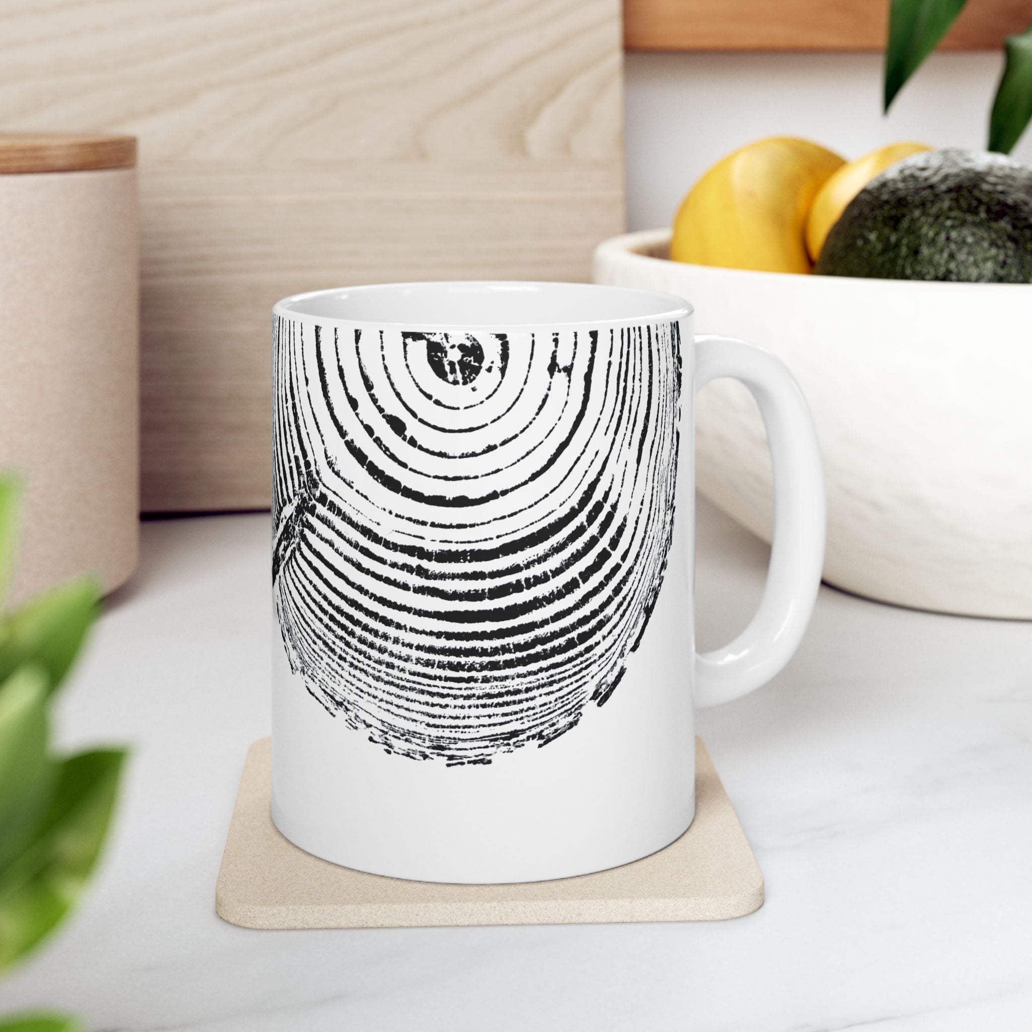 Cottonwood Tree Ring Print Ceramic Mug #0528