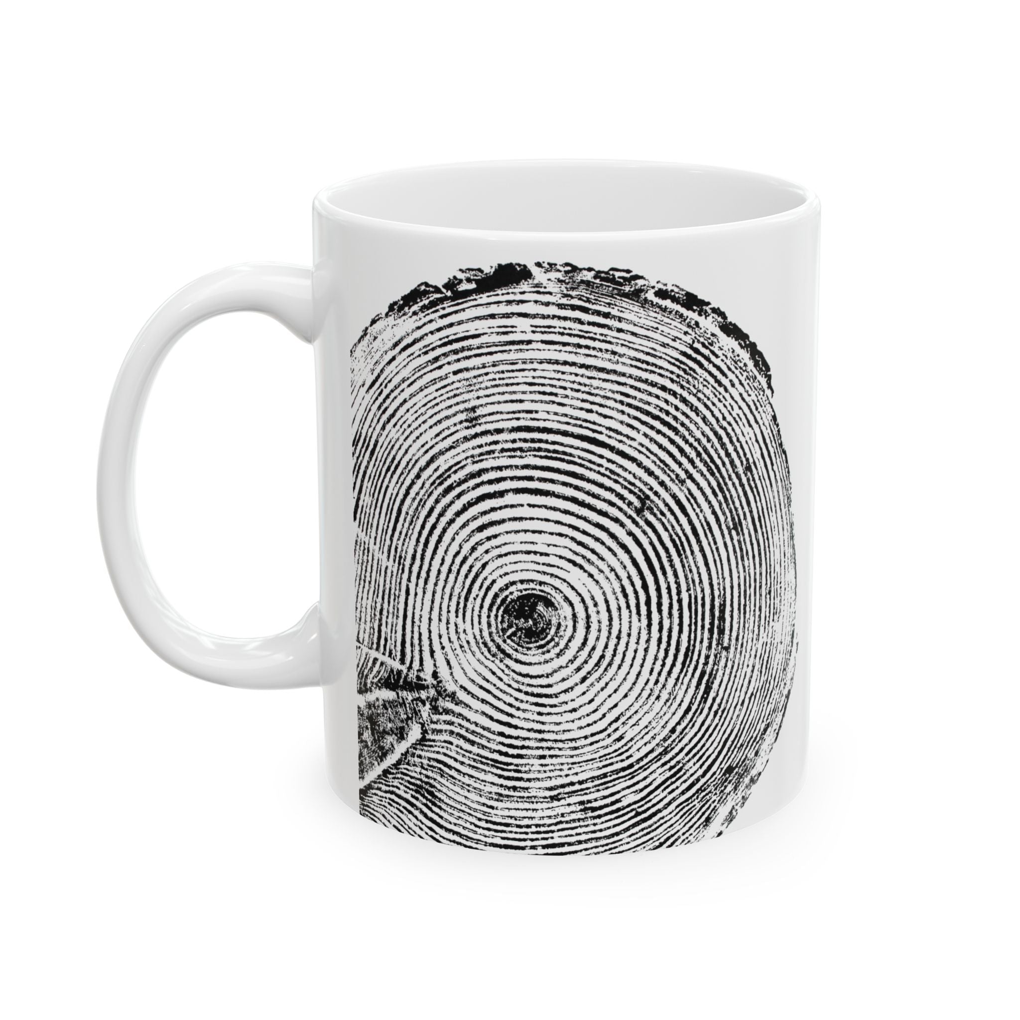 Hemlock Tree Ring Print Ceramic Mug #0410