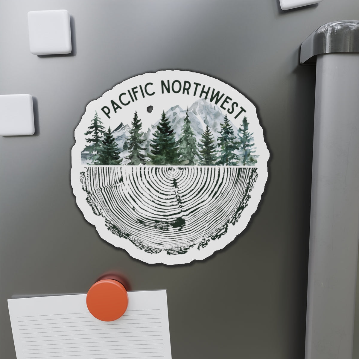 Pacific Northwest Tree Ring Die-Cut Magnet