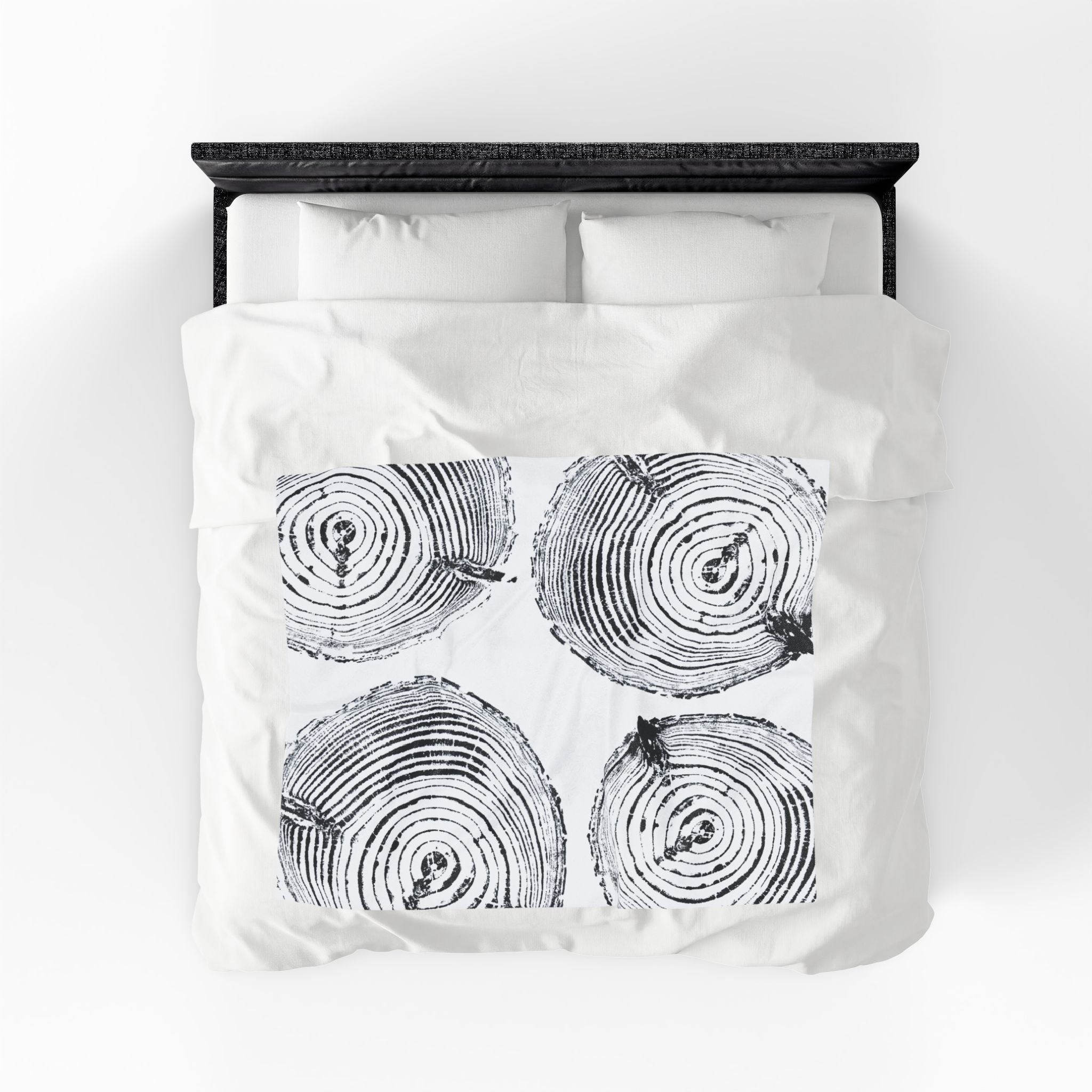 Woodcut Print Blanket | Plush Throw #6772