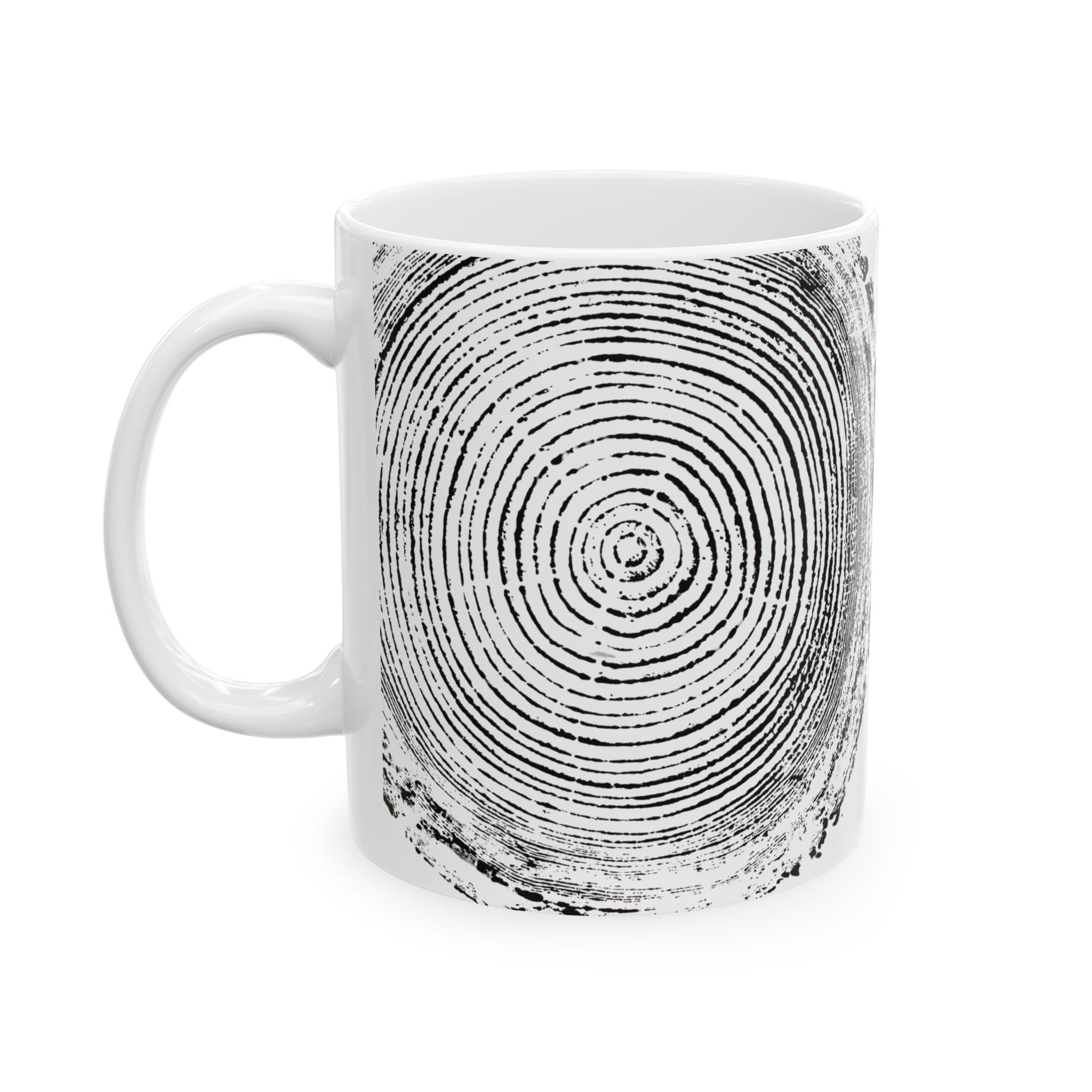 Tree Ring Print Ceramic Mug #0397