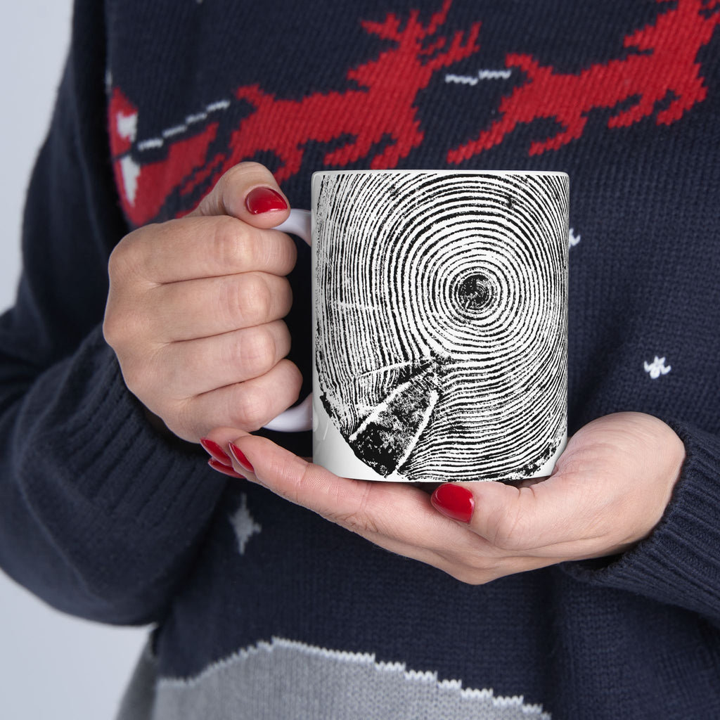Hemlock Tree Ring Print Ceramic Mug #0409