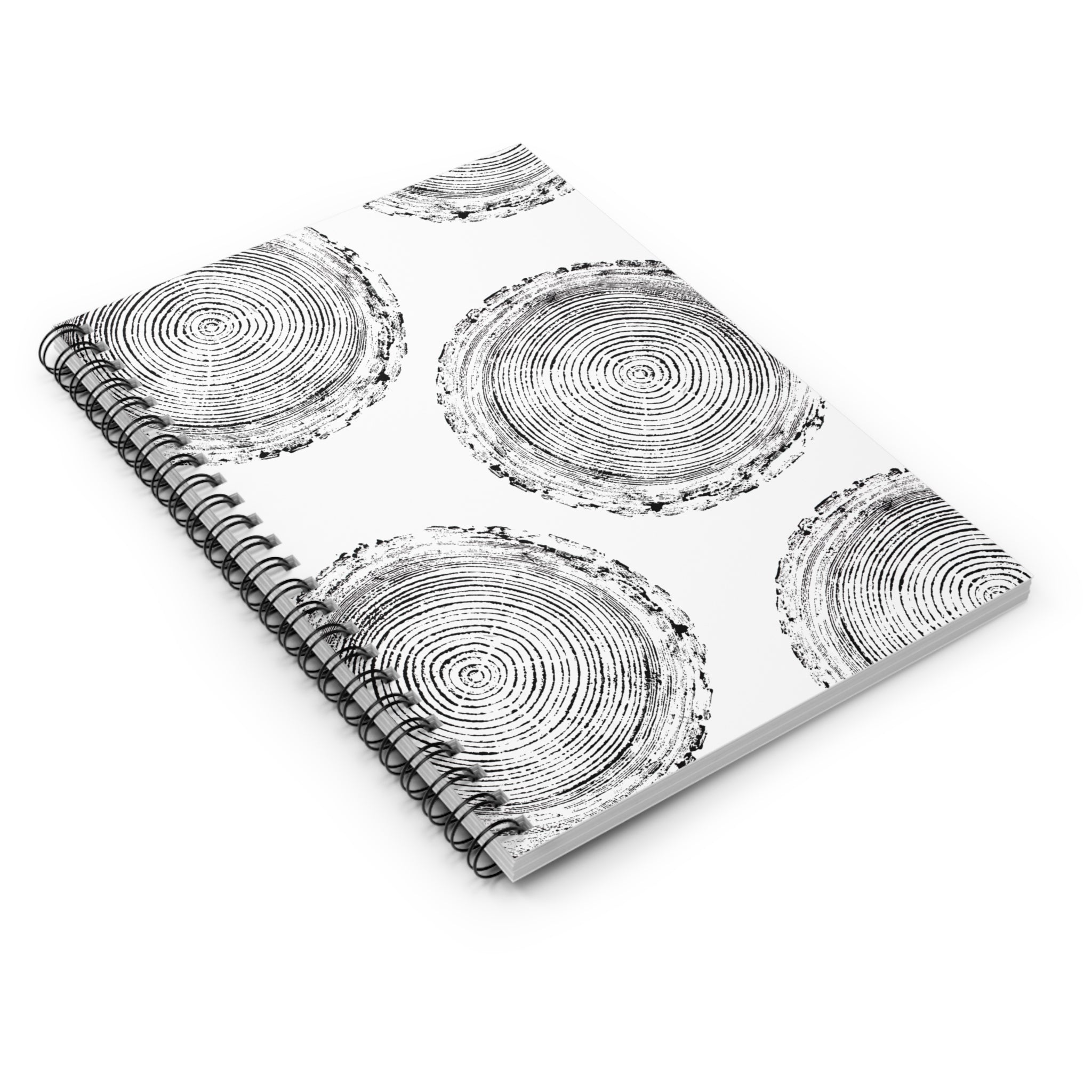 Woodcut Tree Ring Spiral Notebook #0397