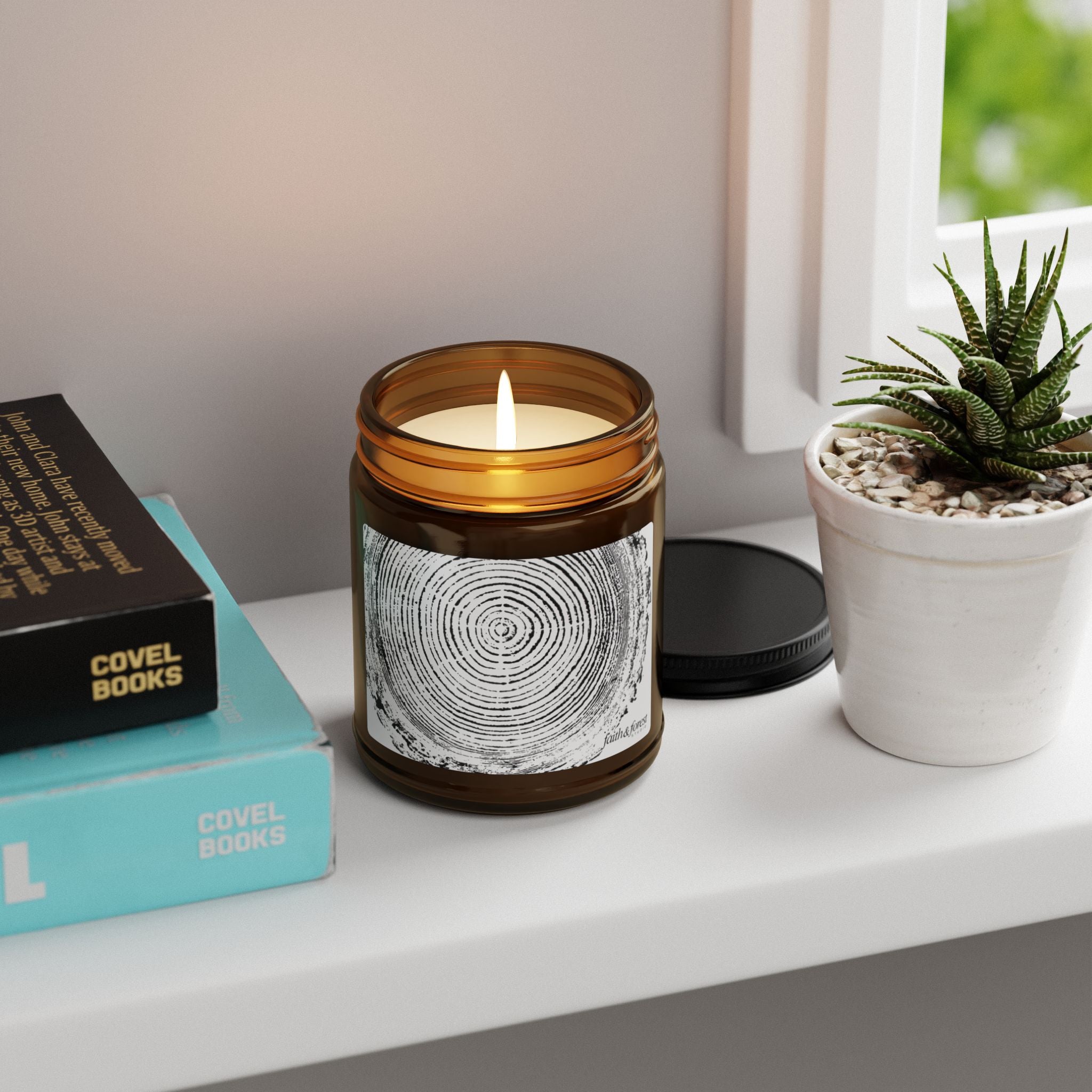 Tree Ring Relief Print 9oz Soy Candle