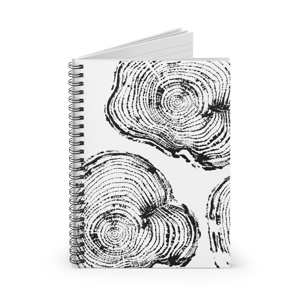 Woodcut Tree Ring Spiral Notebook #0404