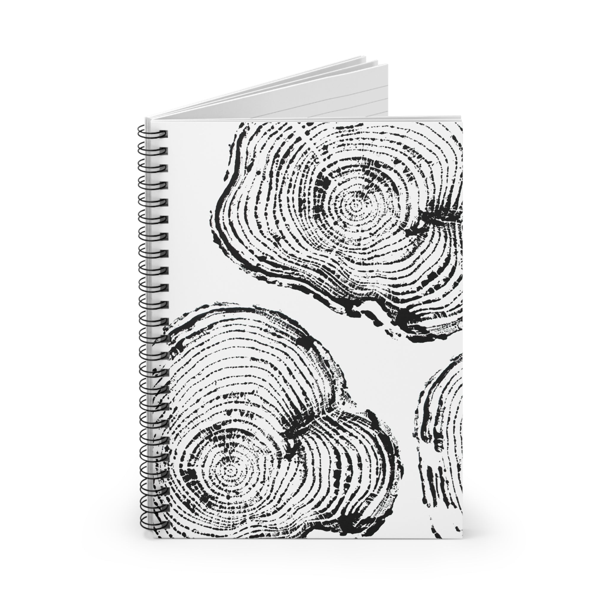 Woodcut Tree Ring Spiral Notebook #0404