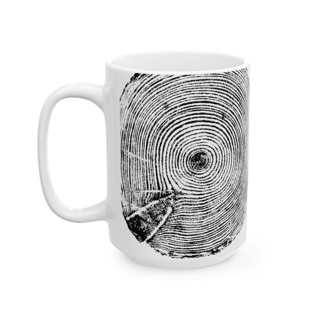 Hemlock Tree Ring Print Ceramic Mug #0409