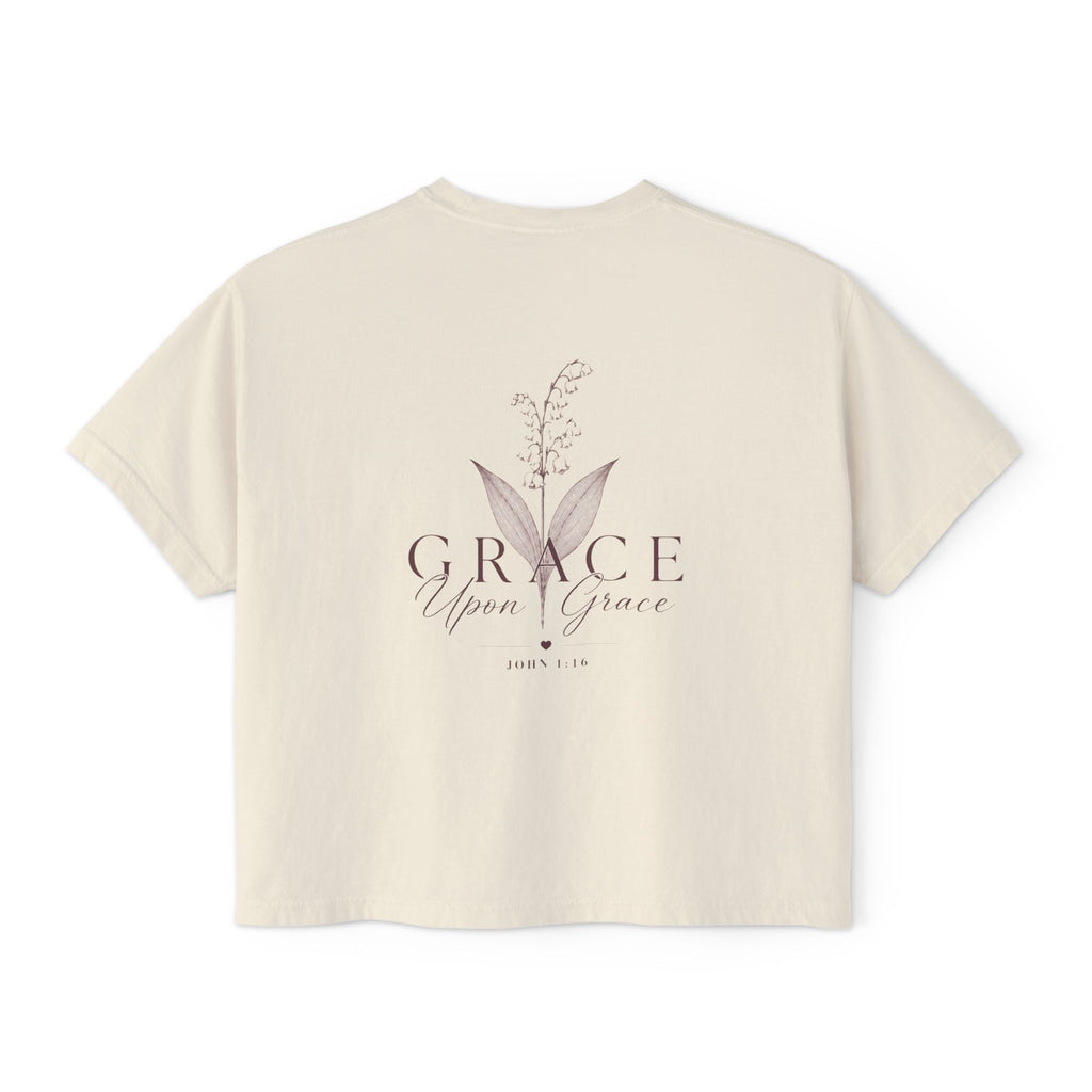 Grace Upon Grace: Lily of the Valley Floral Boxy Tee