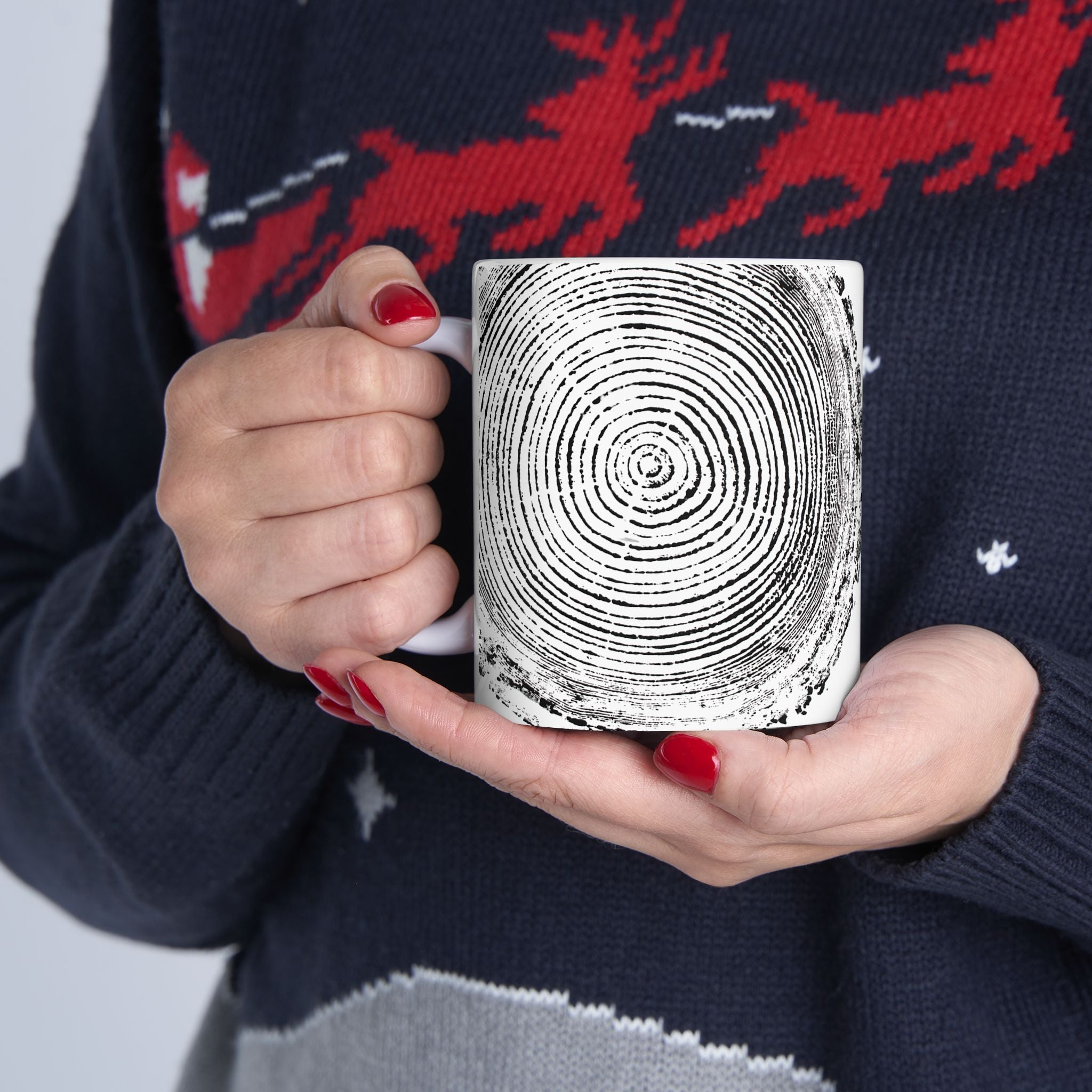 Tree Ring Print Ceramic Mug #0397