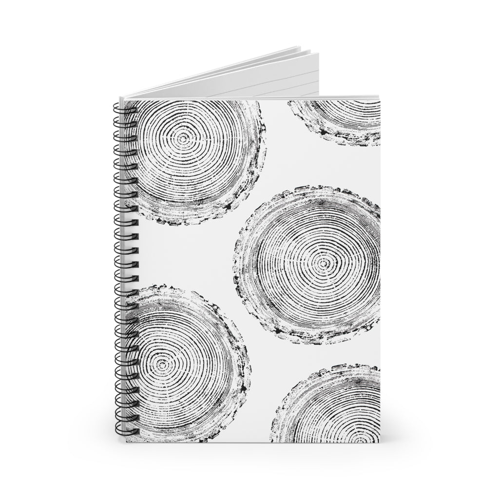 Woodcut Tree Ring Spiral Notebook #0397