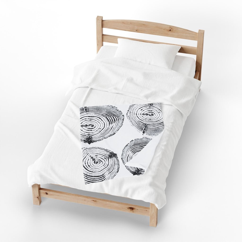 Woodcut Print Blanket | Plush Throw #6772