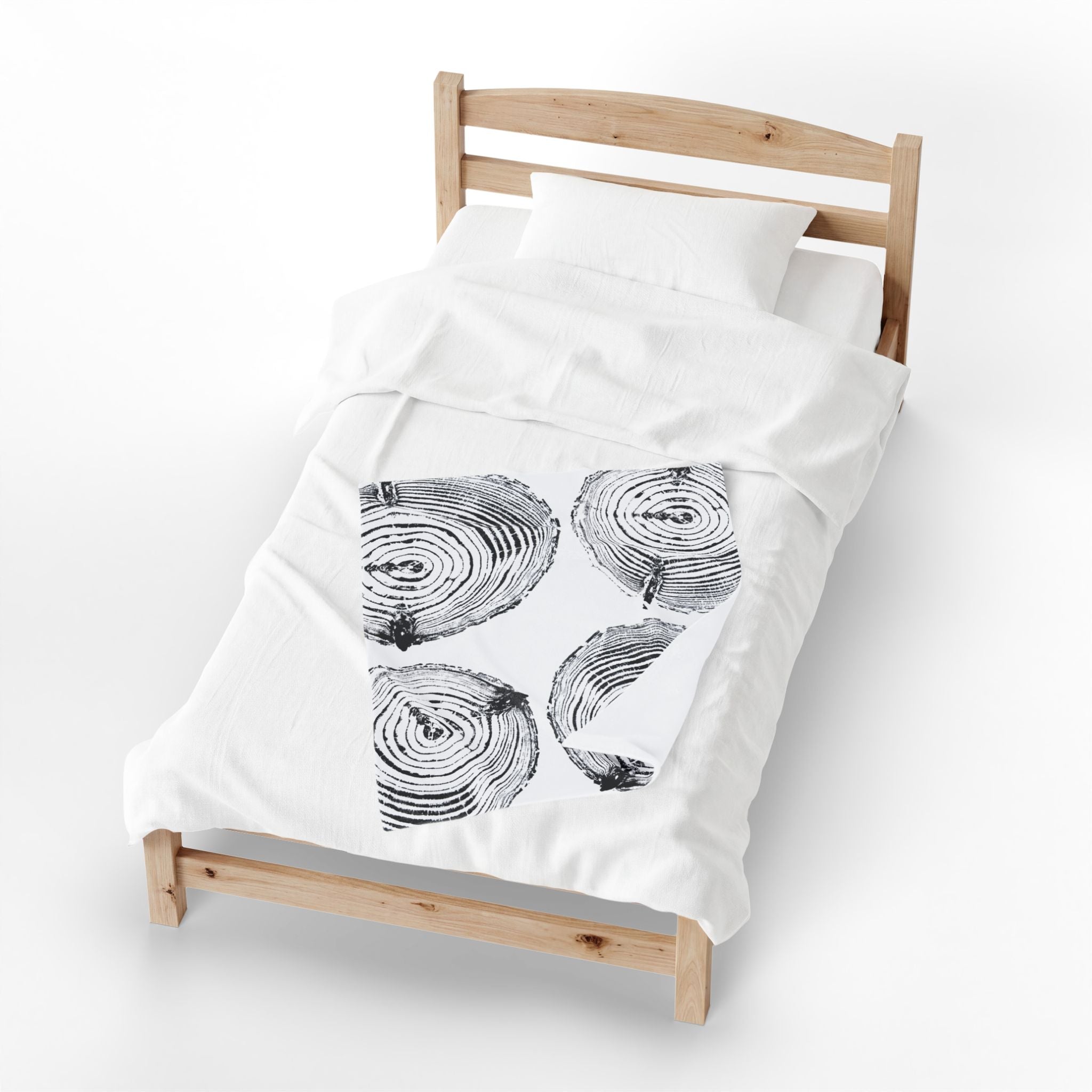 Woodcut Print Blanket | Plush Throw #6772