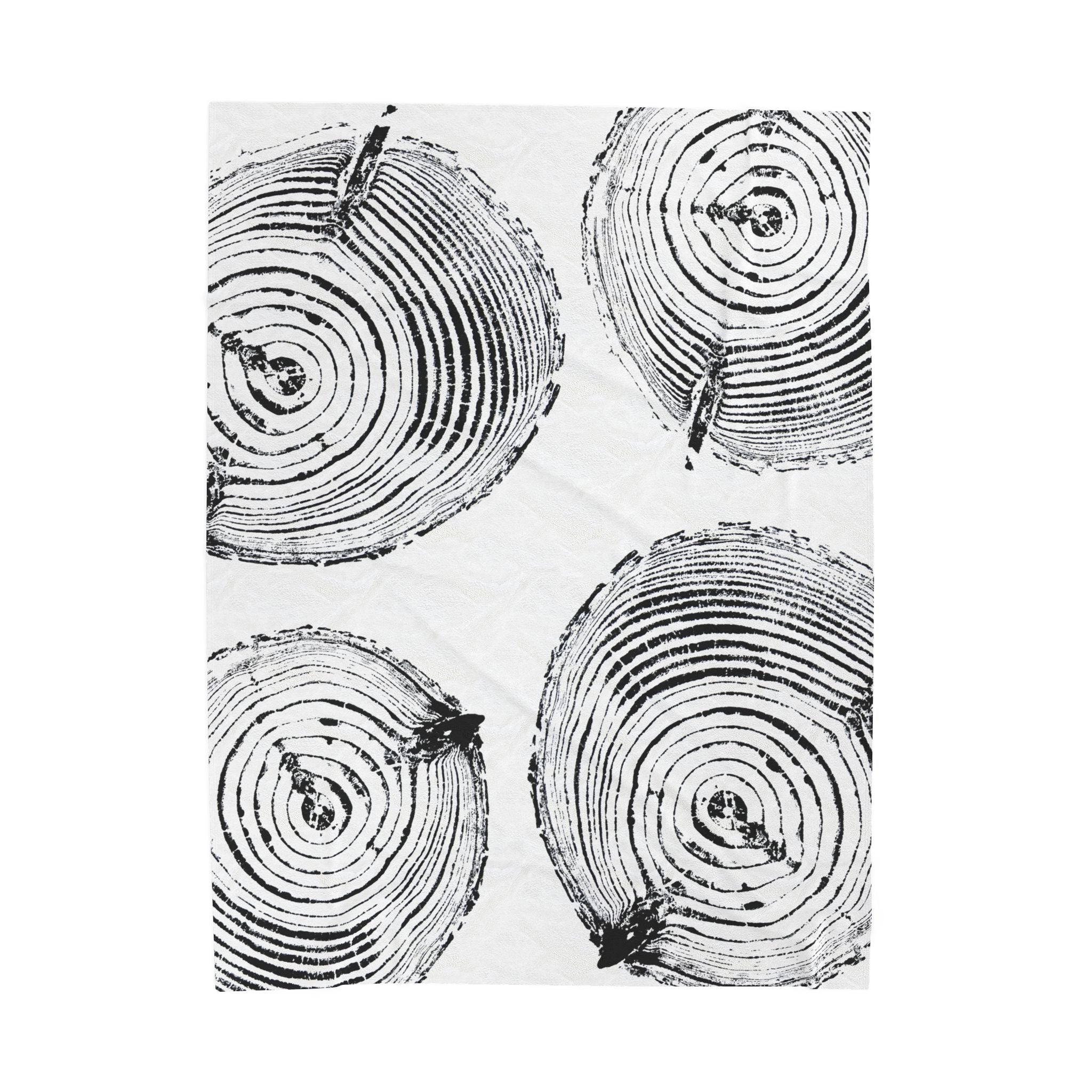 Woodcut Print Blanket | Plush Throw #6772