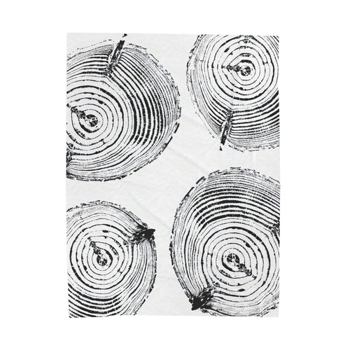 Woodcut Print Blanket | Plush Throw #6772