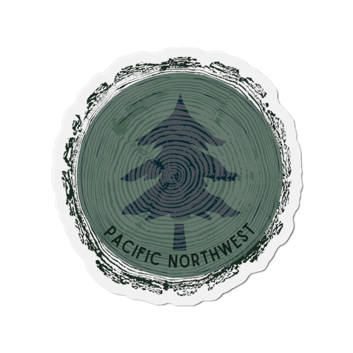 Pacific Northwest Woodgrain Tree Ring Die-Cut Magnet