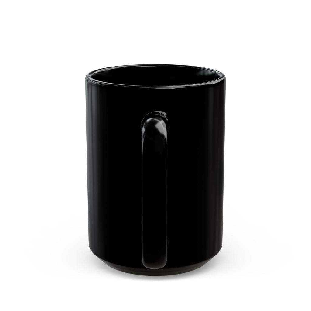 Fir Tree Ring Print Black Ceramic Mug #6772