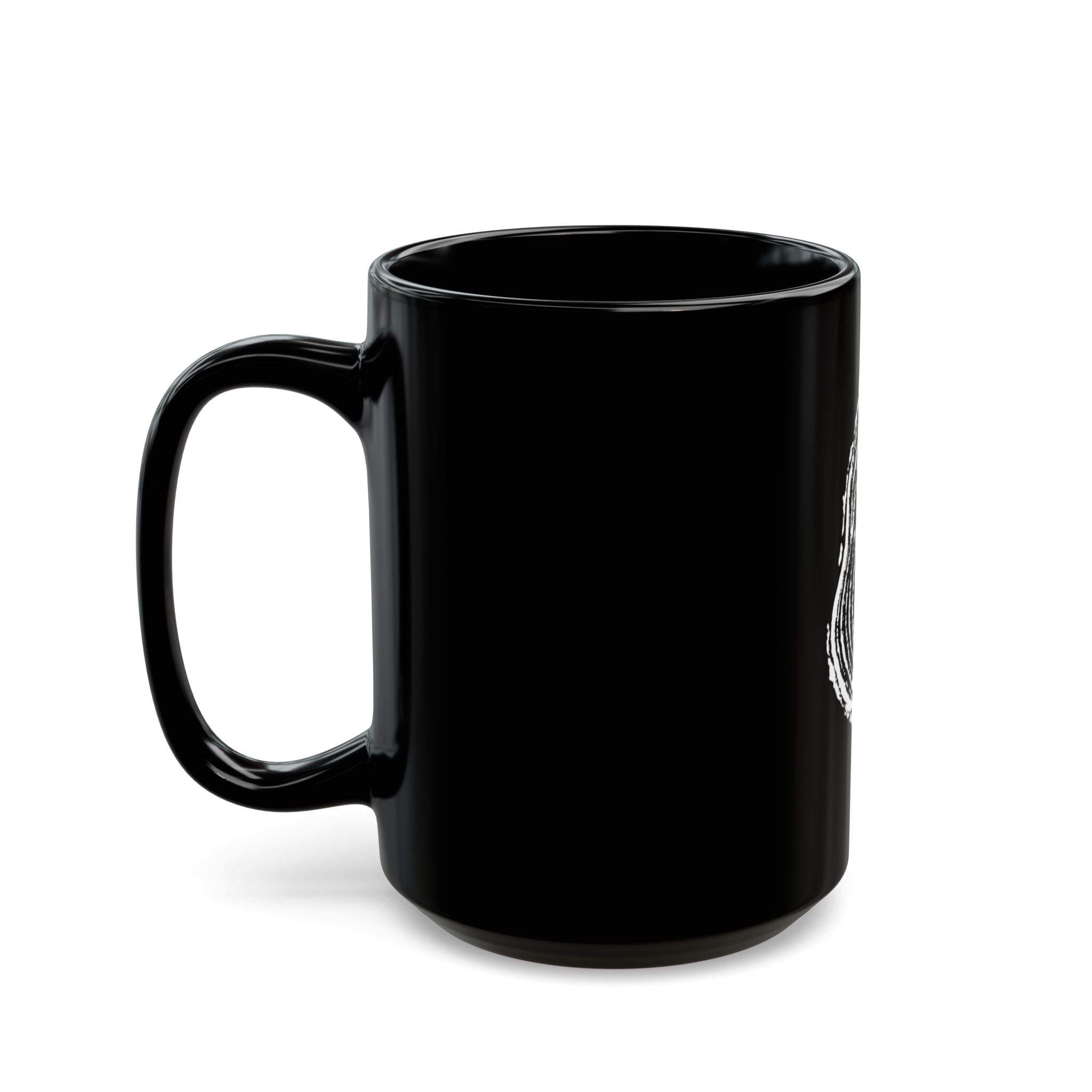 Cottonwood Tree Ring Print Black Ceramic Mug #0405