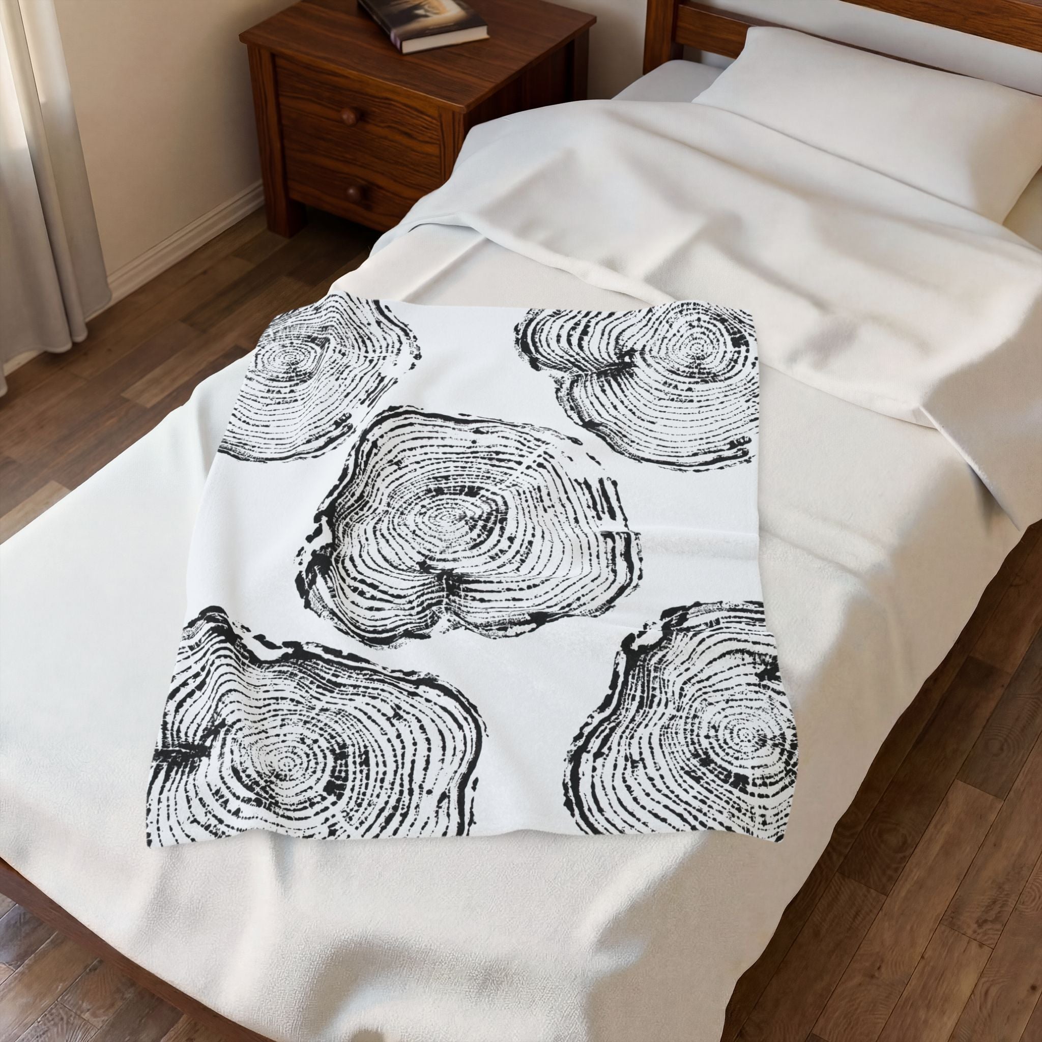 Woodcut Print Blanket | Plush Throw #0404