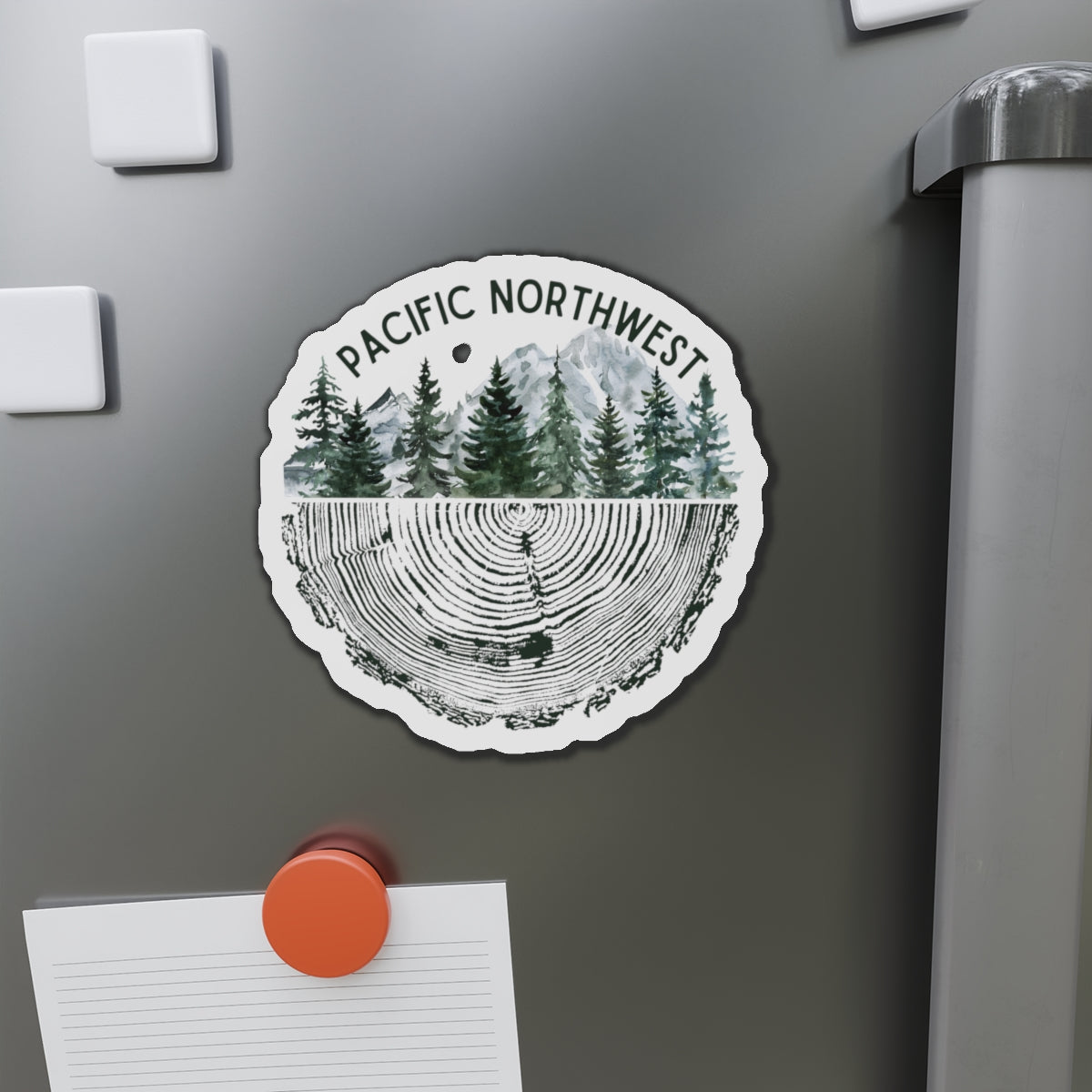 Pacific Northwest Tree Ring Die-Cut Magnet