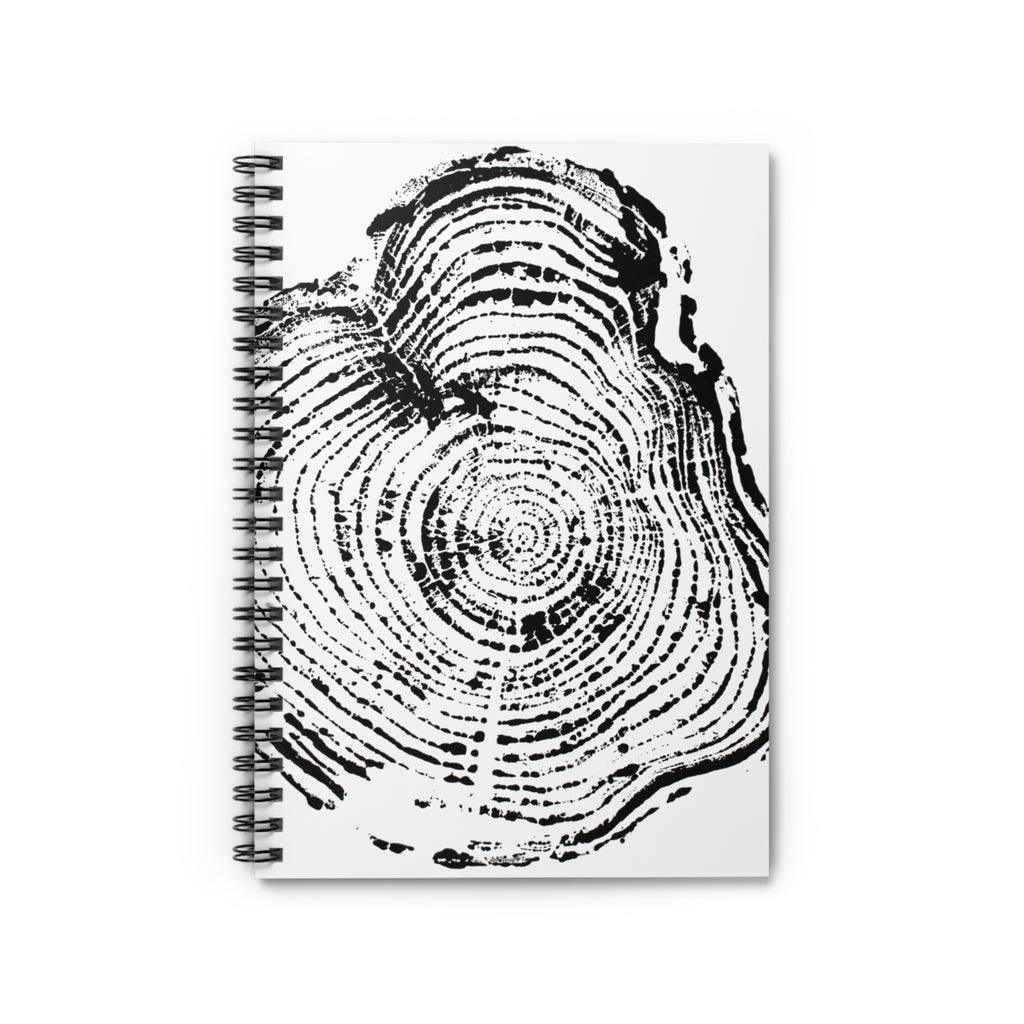 Woodcut Tree Ring Spiral Notebook #0403